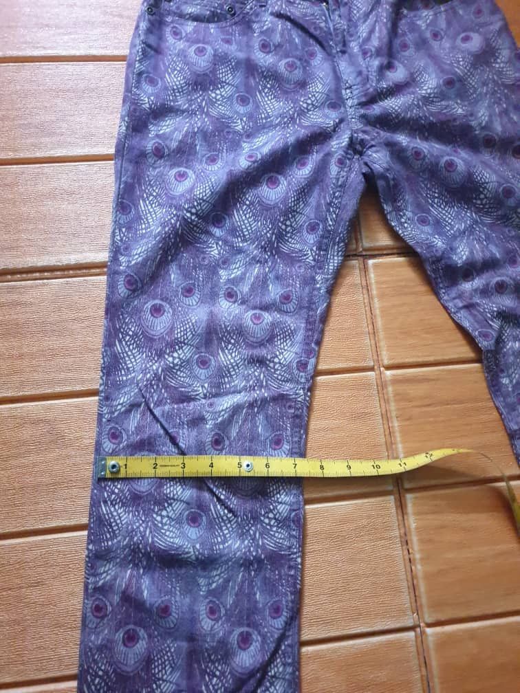Hysteric Glamour 💥Hysteric Glamour Monogram peacock purple colour pant Size US 29 - 9 Thumbnail