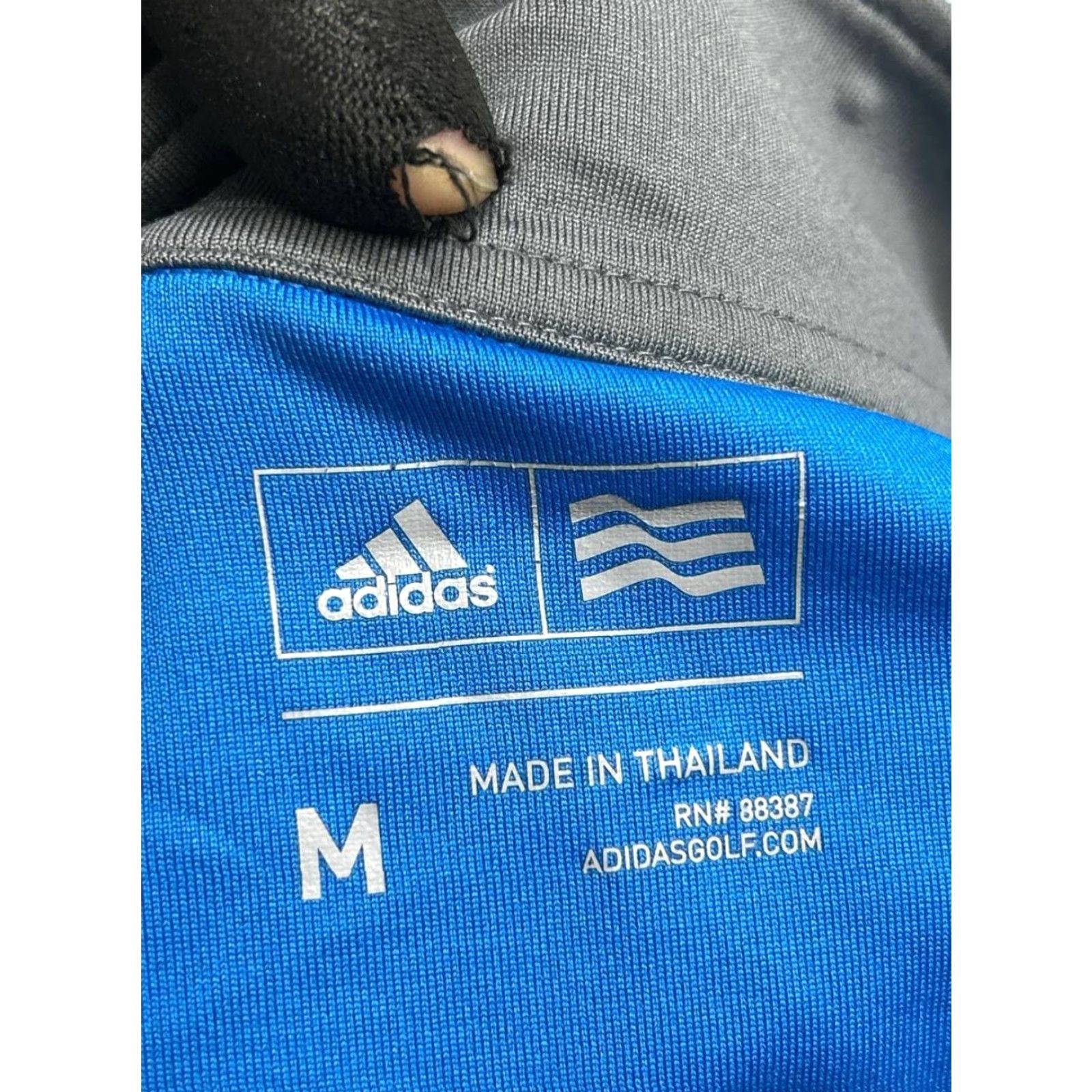 Adidas adidas Shirt Mens Medium Blue Trefoil Logo Stretch Mock Neck Quarter Zip Workout Size US M / EU 48-50 / 2 - 6 Thumbnail