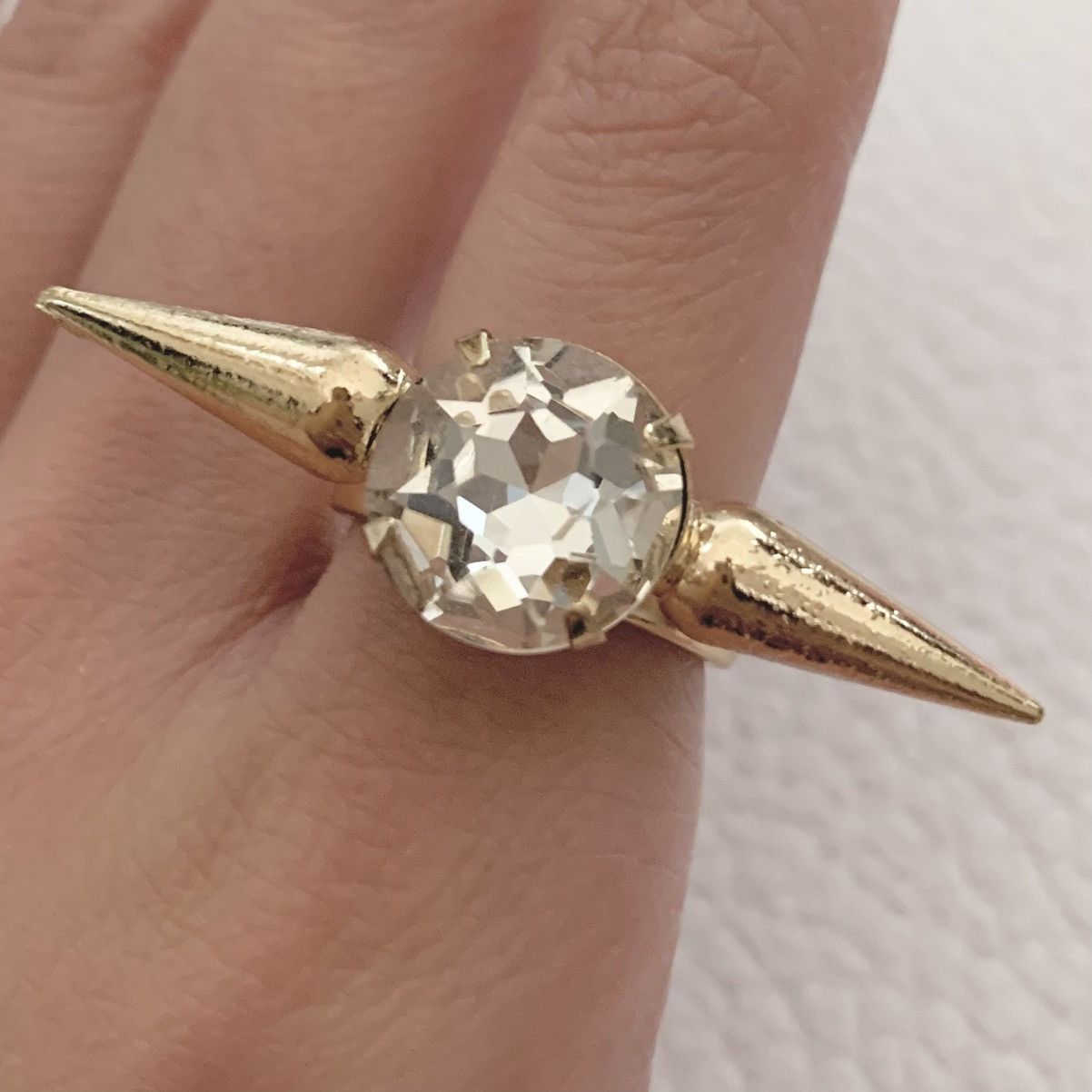 Jewelry Double spike crystal ring Size ONE SIZE - 2 Thumbnail