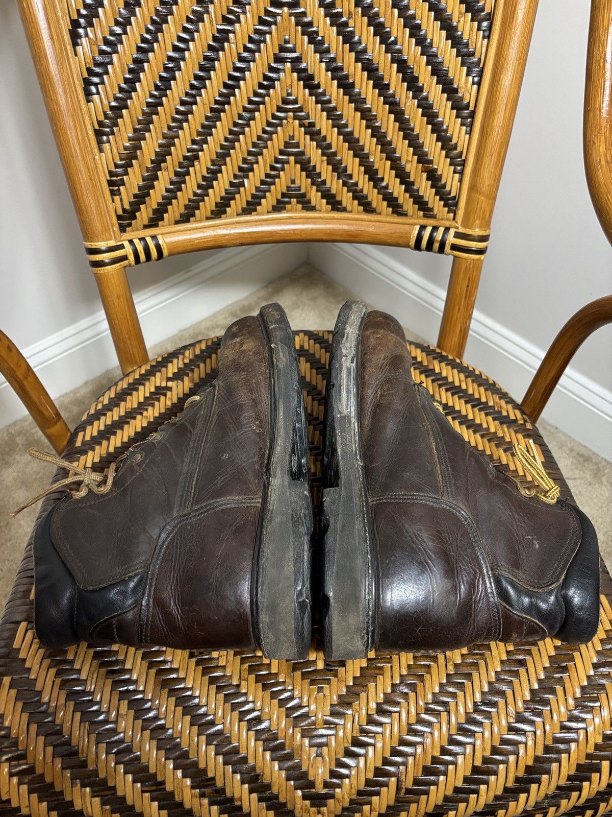 Red Wing VTG Red Wing 2263 Work Boots 0.5 Brown Leather Steel Toe USA Size US 10.5 / EU 43-44 - 5 Thumbnail