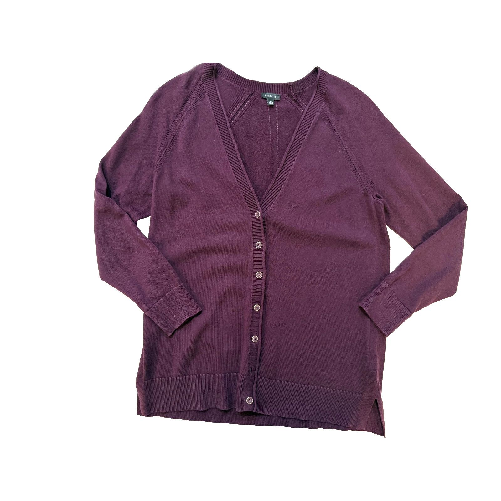 & Other Stories Talbots Cardigan Sweater Womens MED Purple Button V Neck Size M / US 6-8 / IT 42-44 - 1 Thumbnail