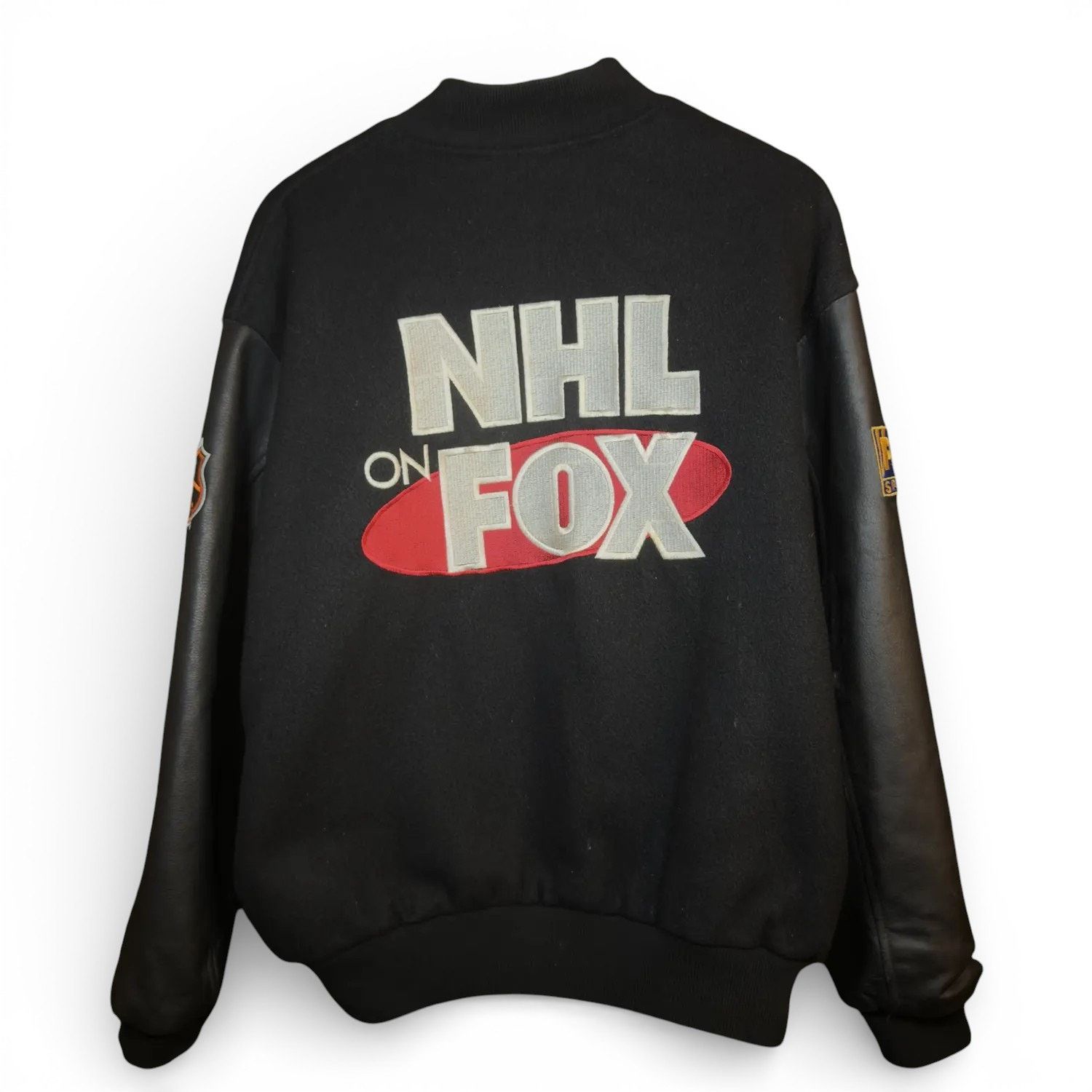Vintage 90s NHL On Fox Wool And Leather Varsity Jacket