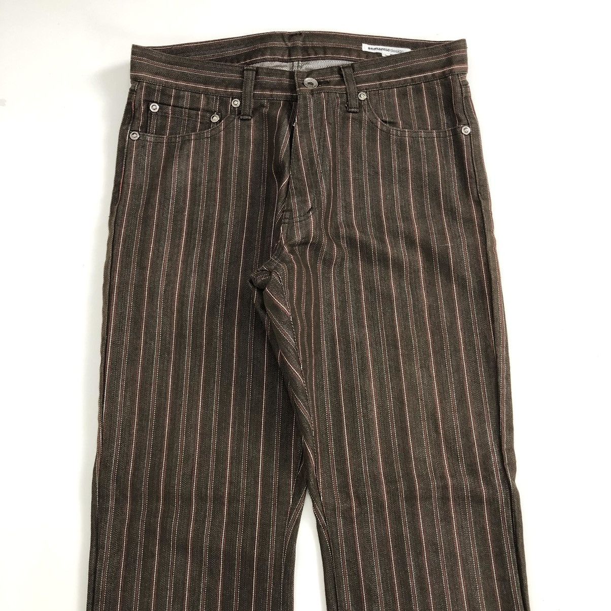 20471120 × If Six Was Nine × semanticdesign Y2K Semantic Design Striped Brown Travis Scott Denim Pants Size US 30 / EU 46 - 2 Thumbnail