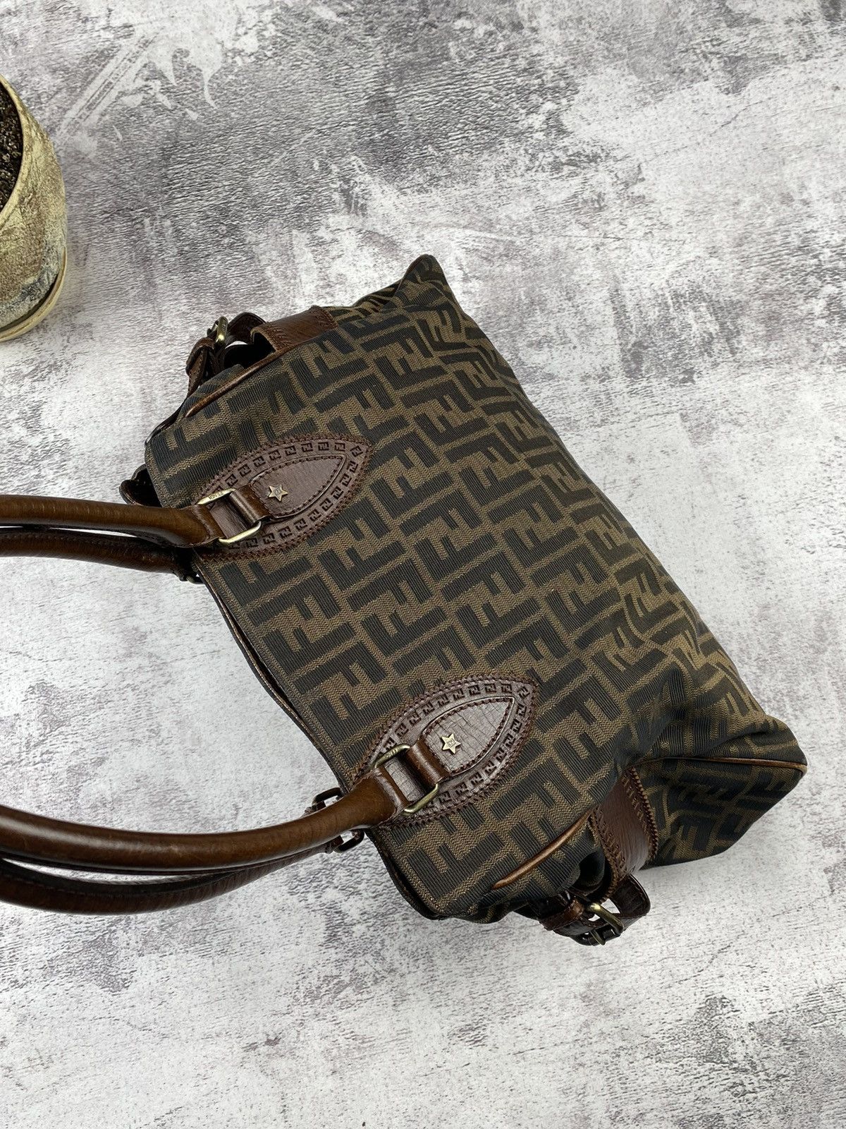 Fendi Fendi Roma Ethnico Zucca Canvas Monogram FF Brown Women’s Hand Shoulder Tote Bag Size ONE SIZE - 3 Thumbnail