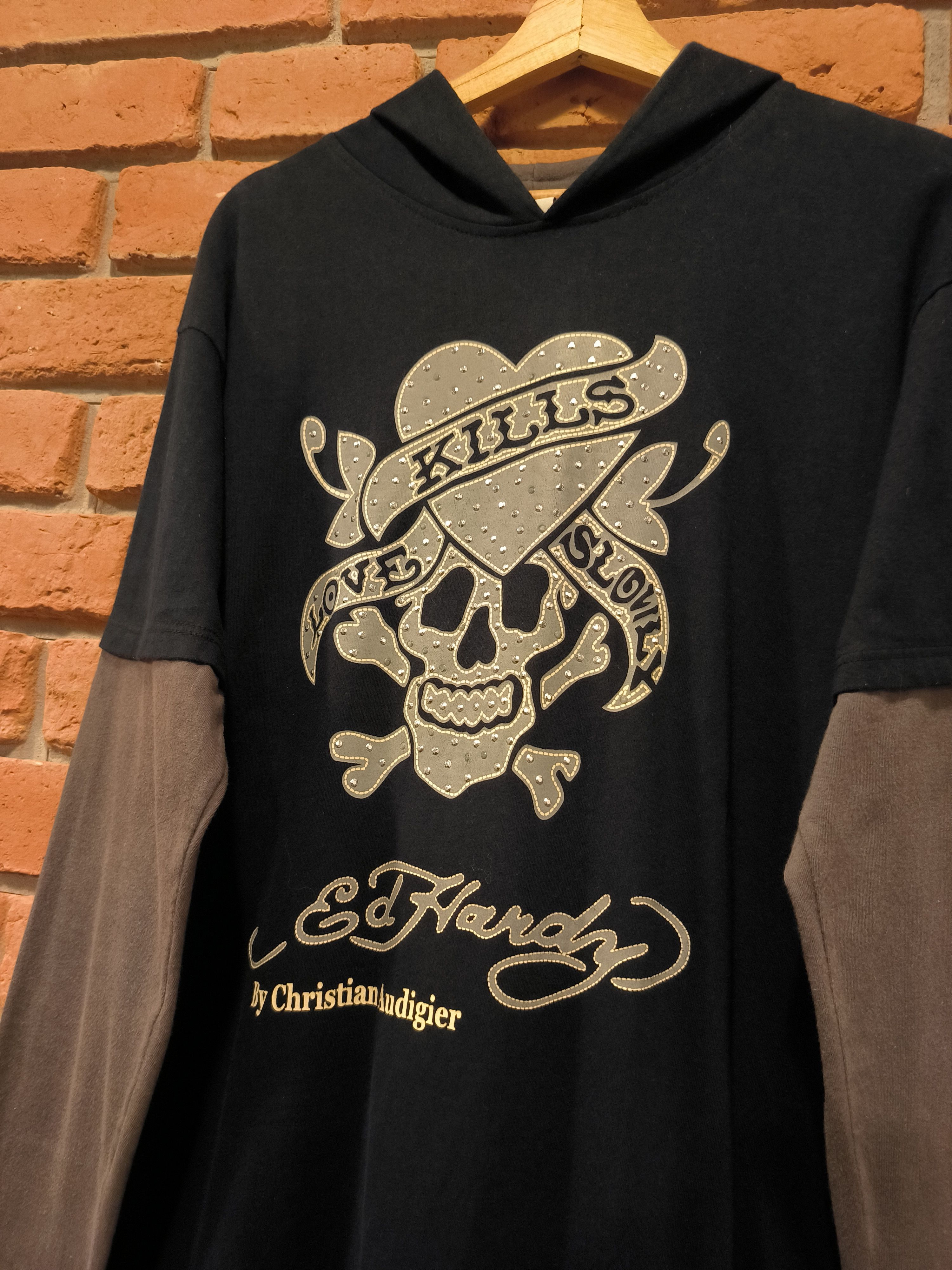 Ed Hardy × Vintage Vintage Ed Hardy Long Sleeve Hoodie Big Logo Size US M / EU 48-50 / 2 - 5 Thumbnail
