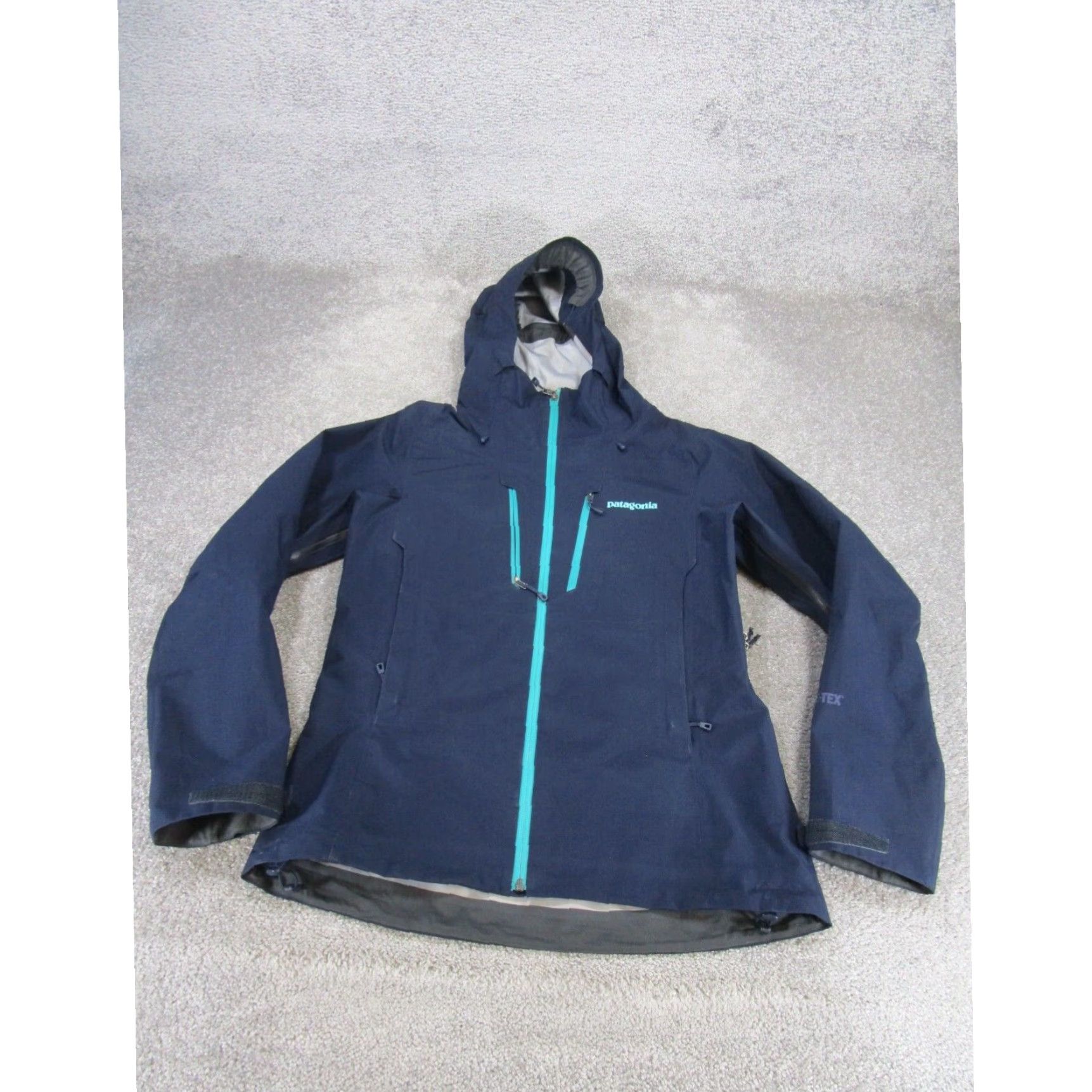 New Navy Blue Patagonia Gortex Womens Hiking Rain Jacket Coat XL selling