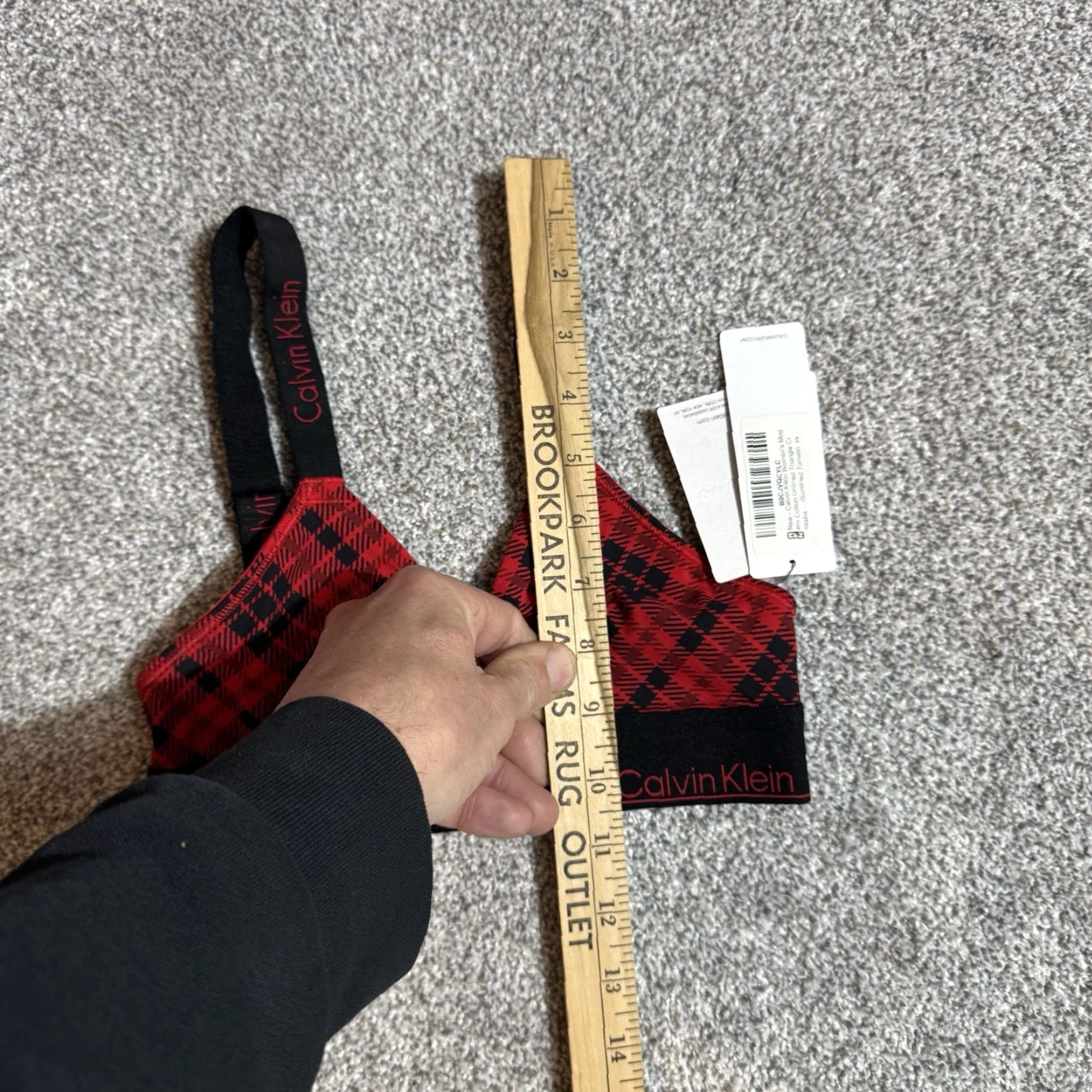 Calvin Klein Calvin Klein Bralette XS Women Triangle Crossback Plaid Preppy Minimalist Streetwear Red Wireless Logo Brand【200 chars max】 Size ONE SIZE - 7 Thumbnail