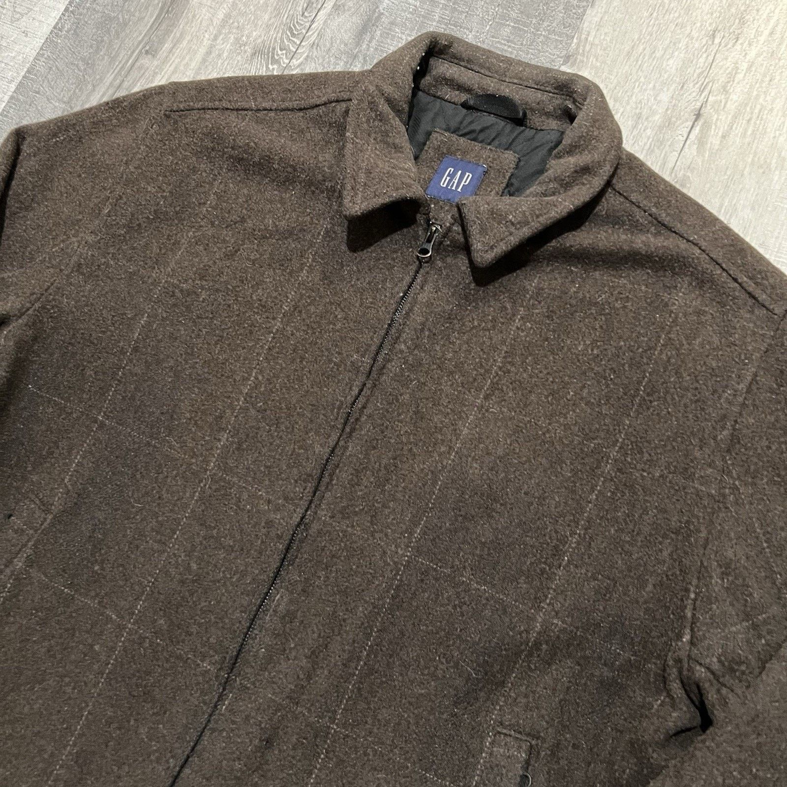 Gap Vintage GAP Wool Bomber Jacket Mens XL Y2K Quilt Lined 00s Size US XL / EU 56 / 4 - 3 Thumbnail