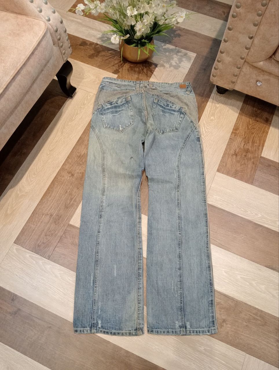 Nicole Club NICOLE CLUB FOR MEN JAPAN BLUE BAGGY DENIM PANTS Size US 35 - 11 Thumbnail