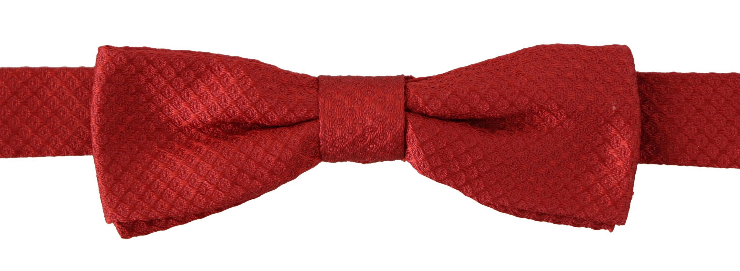 Dolce & Gabbana Elegant Red Silk Bow Men's Tie Size ONE SIZE - 1 Thumbnail
