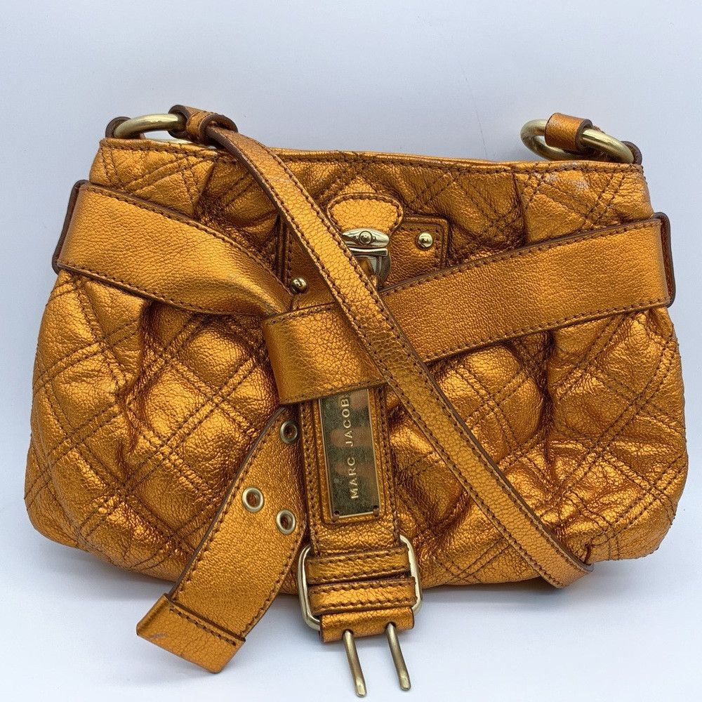 Marc Jacobs MARC JACOBS Quilted Kristina Metallic Orange Crossbody Bag Size ONE SIZE - 1 Thumbnail