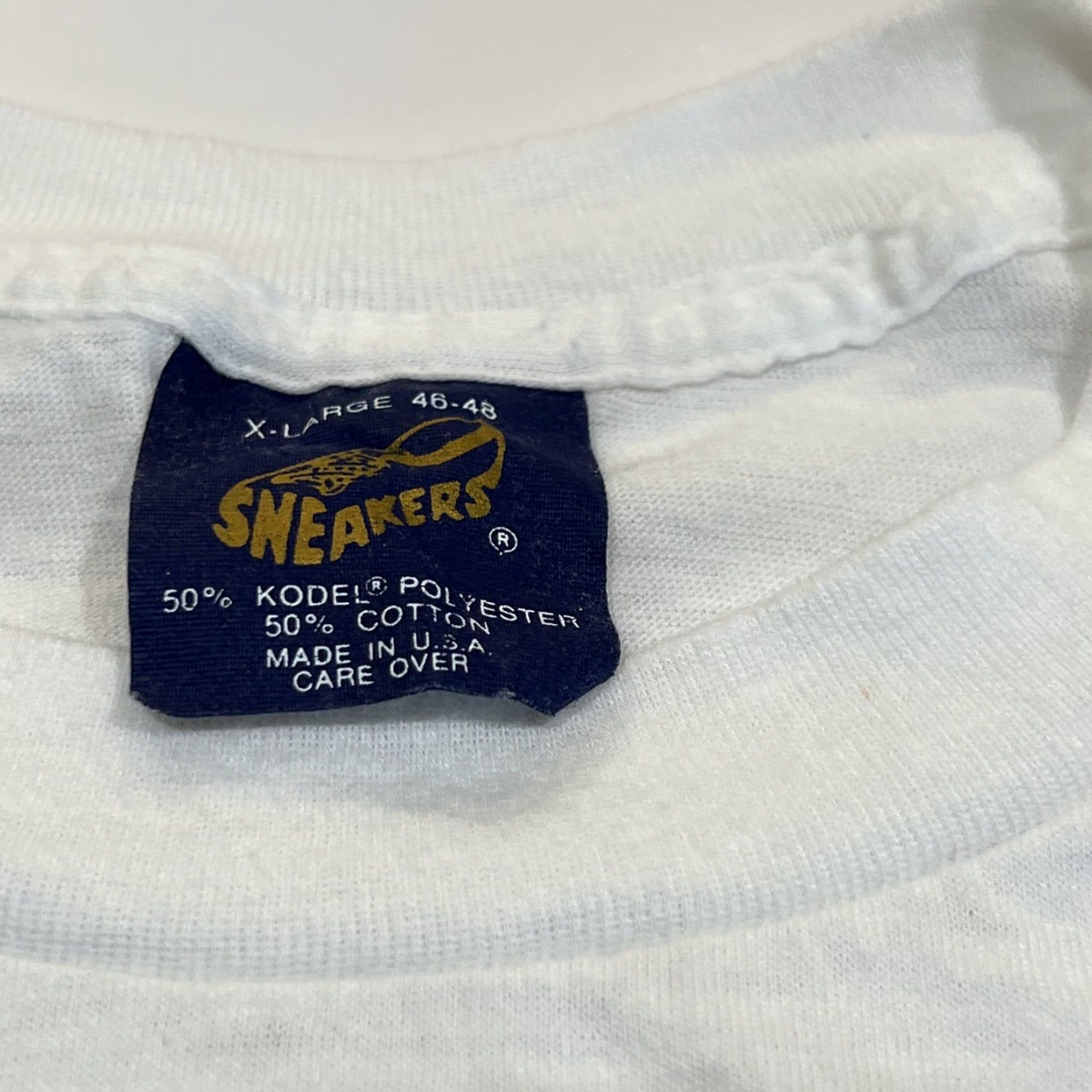Vintage VINTAGE Madness Takes It’s Toll T Shirt XL White Sneakers Graphic Tee Unisex 1990s Short Sleeve Size US XL / EU 56 / 4 - 4 Thumbnail