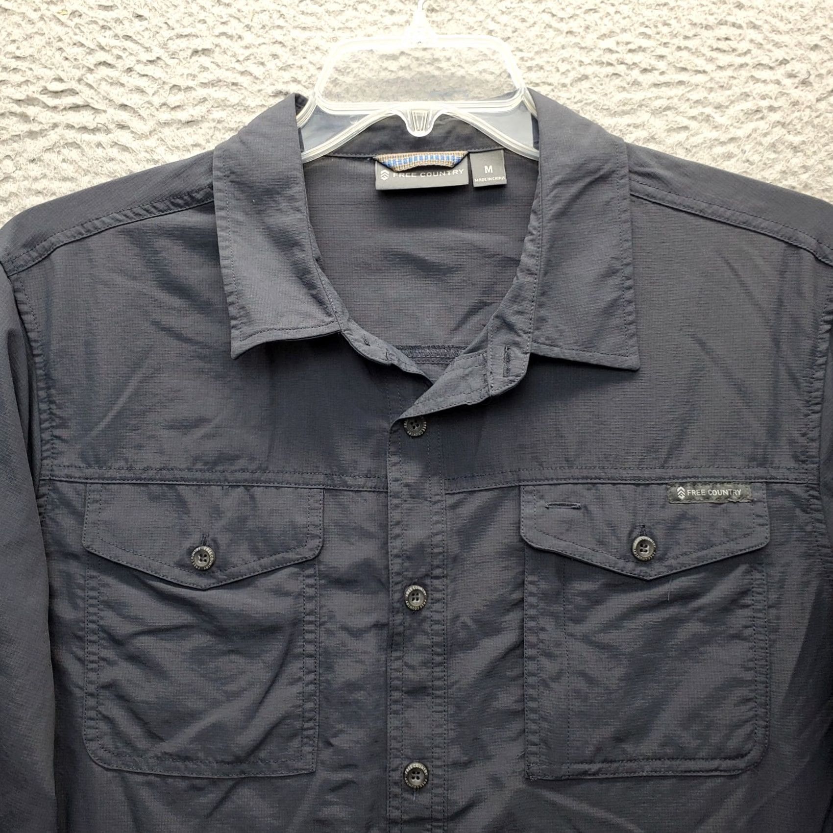 Free Country Free Country Shirt Mens Size M Gray Button Up Pocket Chest Pocket Roll Tab Long Sleeve Shirt Size US M / EU 48-50 / 2 - 3 Thumbnail