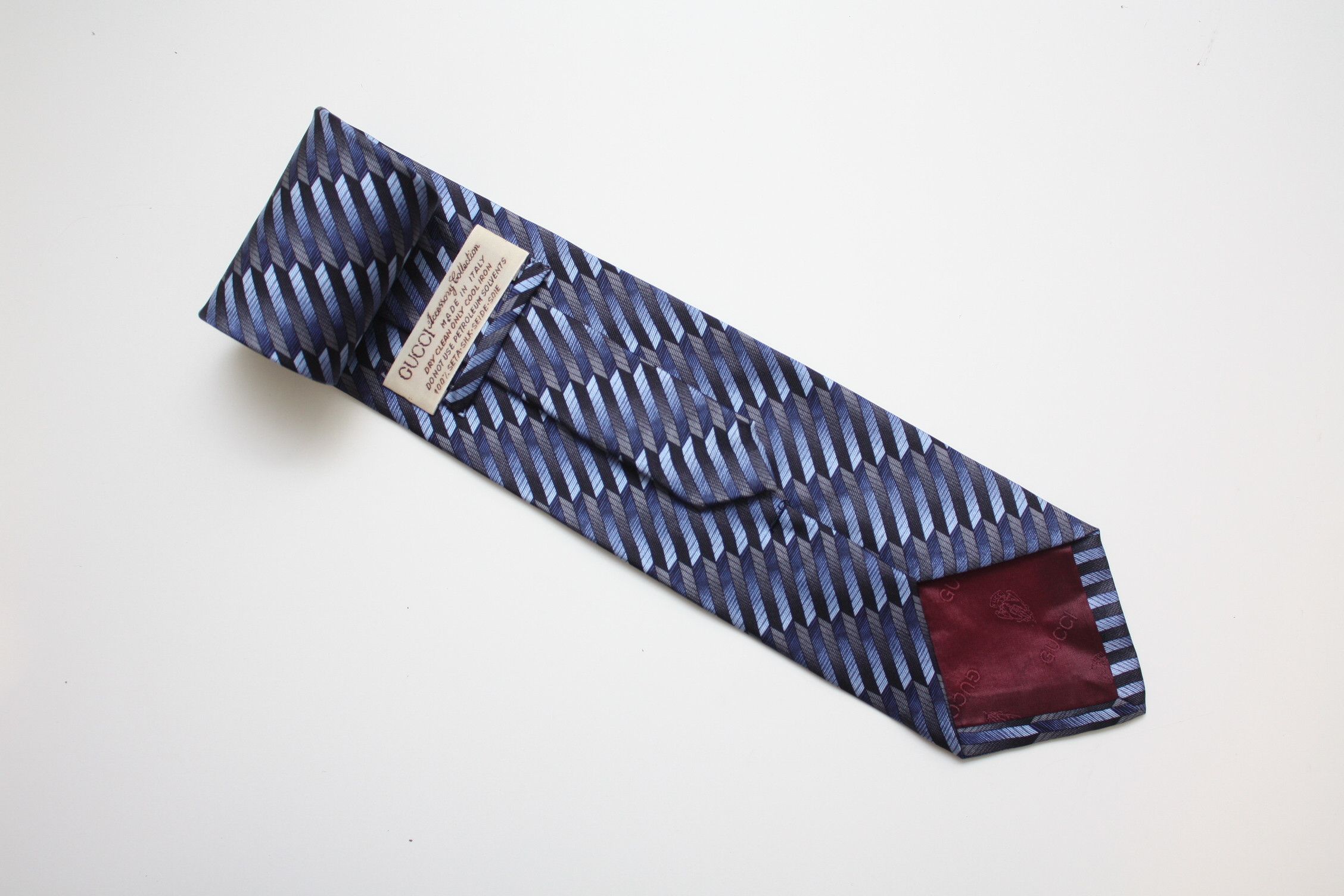 Gucci Navy Blue Silk Tie Made In Italy
