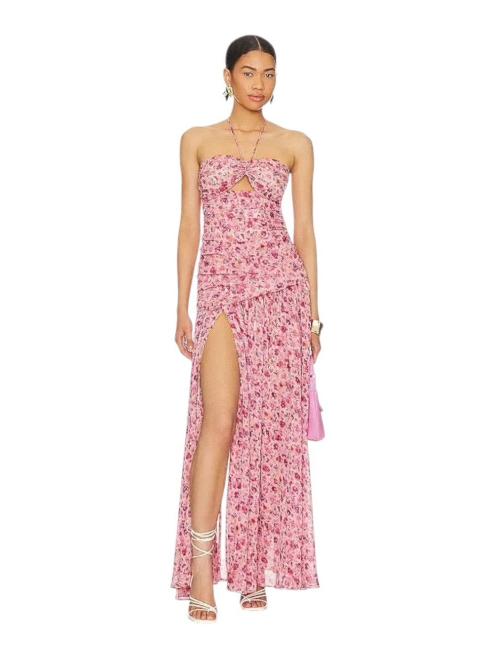 MISA Los Angeles MISA Los Angeles Monet Dress XS Pink Floral Strapless Maxi Size XS / US 0-2 / IT 36-38 - 1 Thumbnail
