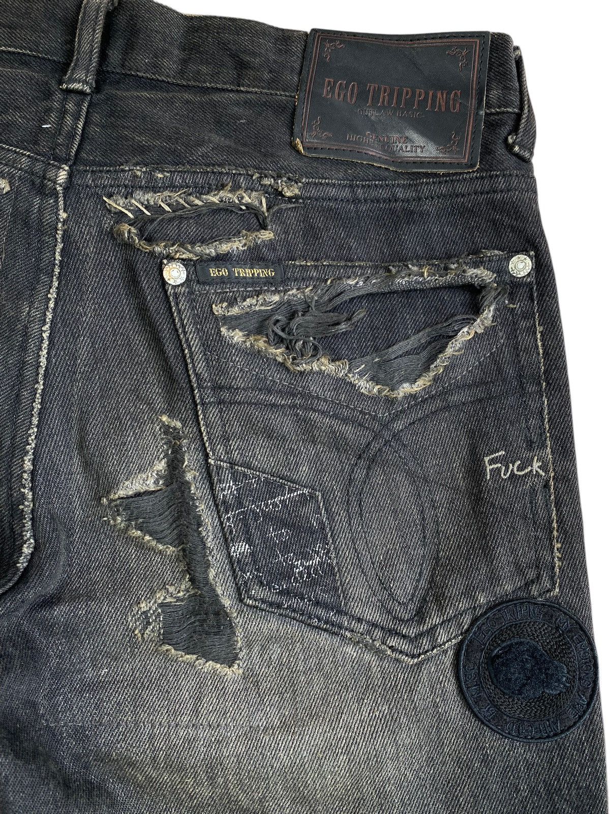 Japanese Brand Ego Tripping Japan Kurt Slim Fit Distressed Denim Size US 31 - 12 Thumbnail