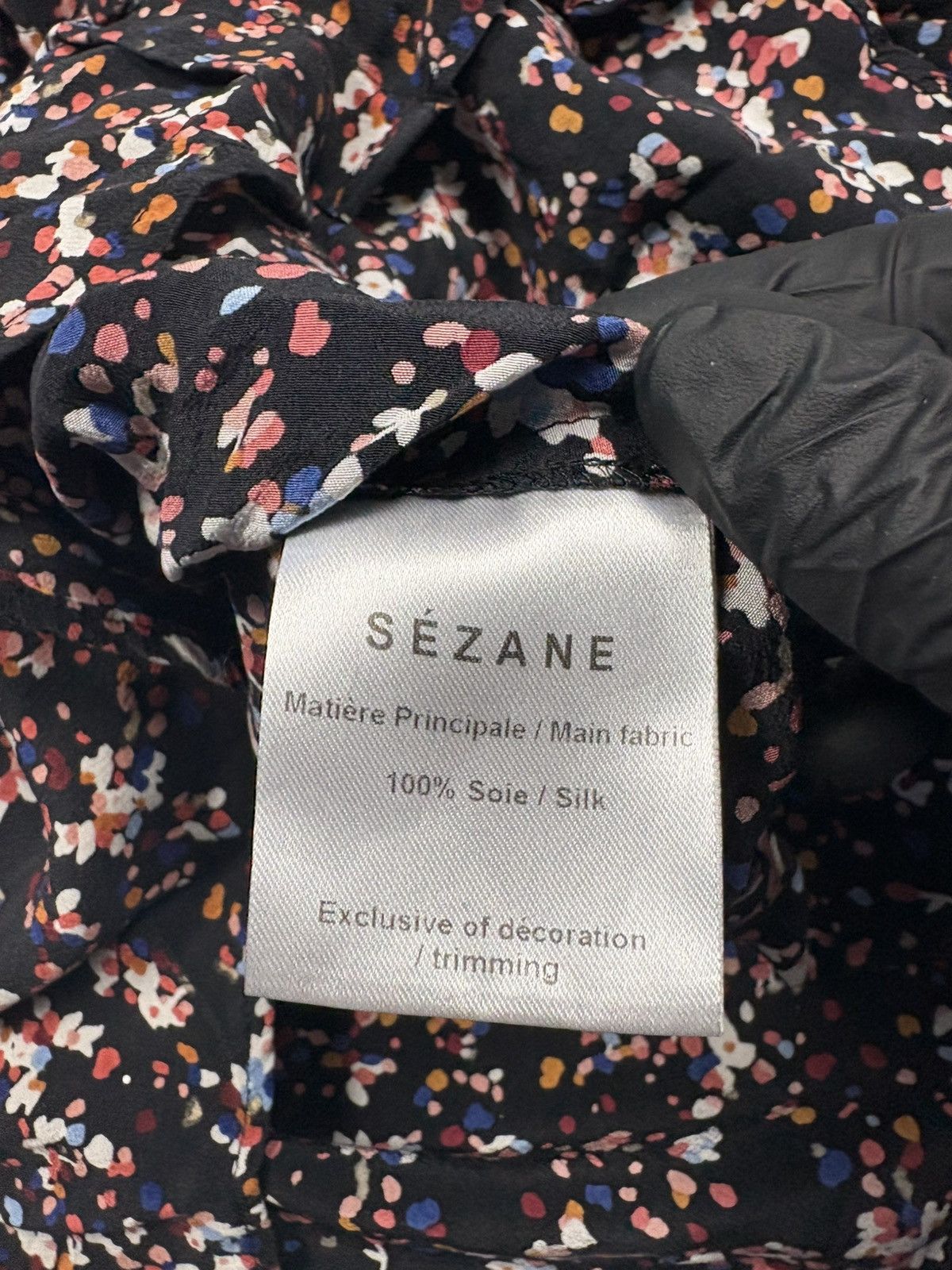 Sezane Sézane Silk Button Up Pocket Shirt Size 36 Black Multicolor Size XS / US 0-2 / IT 36-38 - 12 Thumbnail