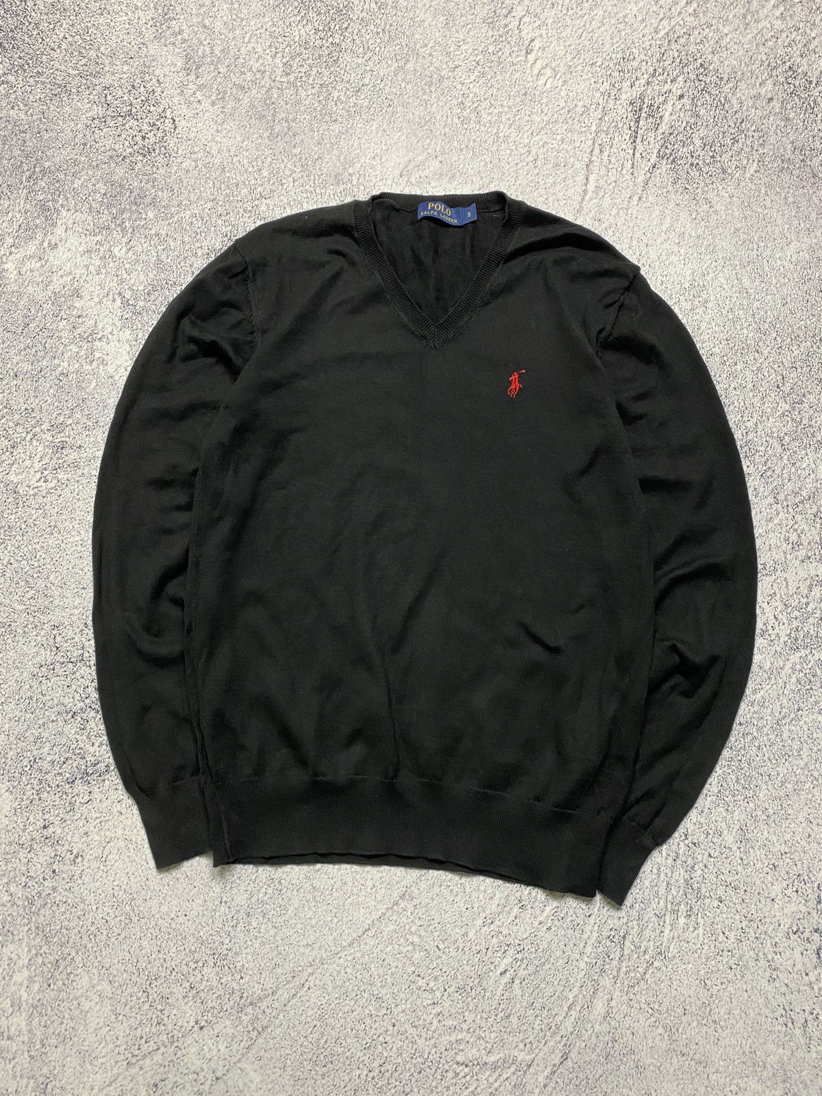 Polo Ralph Lauren Vintage Polo Ralph Lauren Luxury Black V-Neck Sweater Size US M / EU 48-50 / 2 - 1 Thumbnail