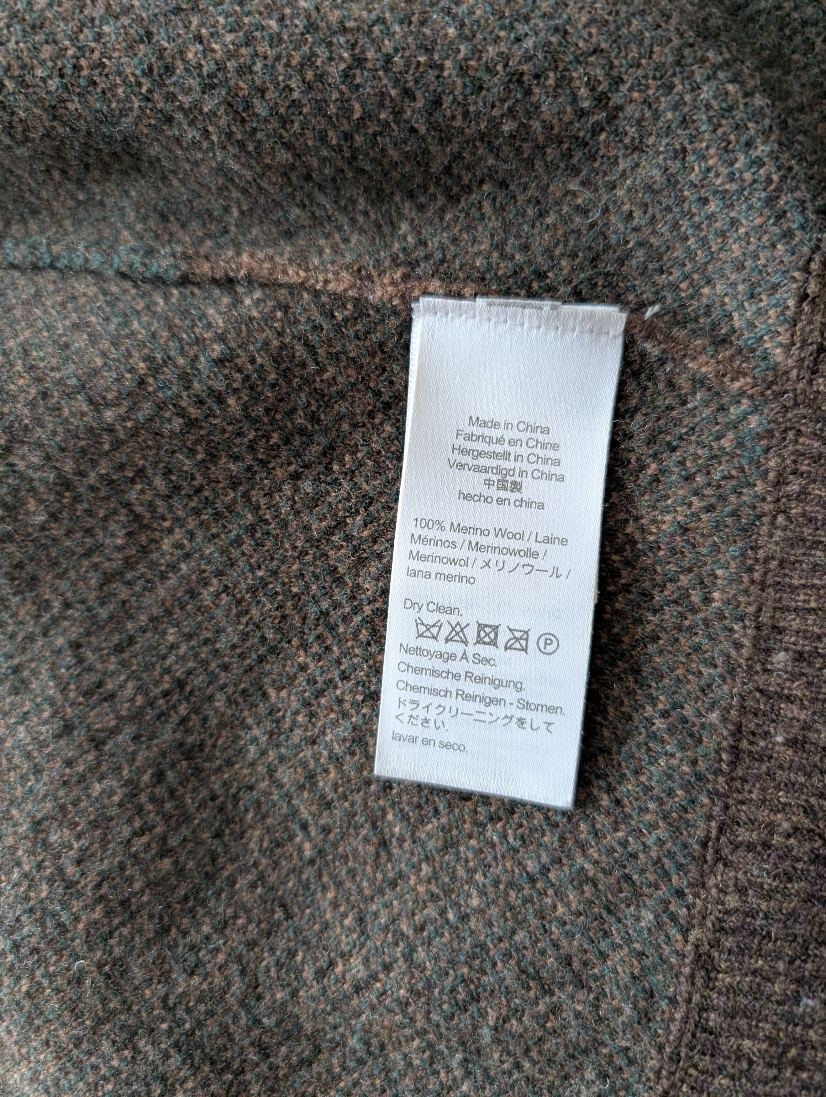 J. Crew Wool Herringbone Plaid Jacquard Cardigan