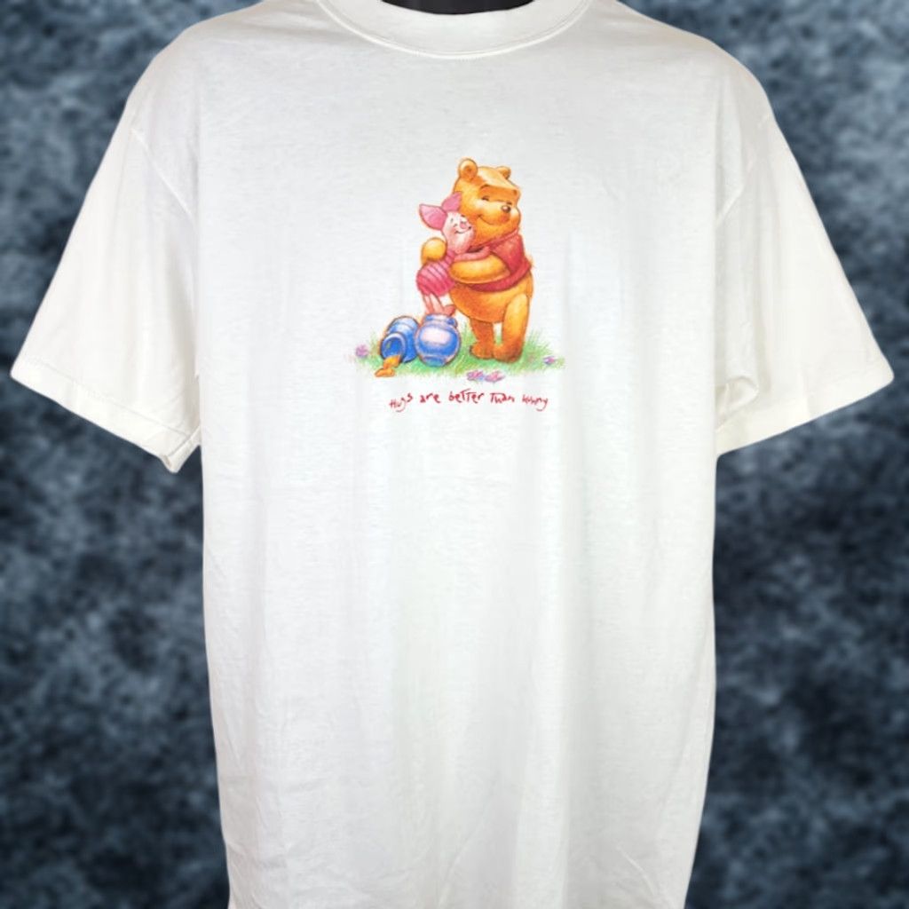 Disney VINTAGE Disney Winnie The Pooh Piglet T Shirt Mens Size S USA 90s Hugs Are Better White Cotton Crewe Neck Short Sleeve Shirt" Size US S / EU 44-46 / 1 - 1 Thumbnail