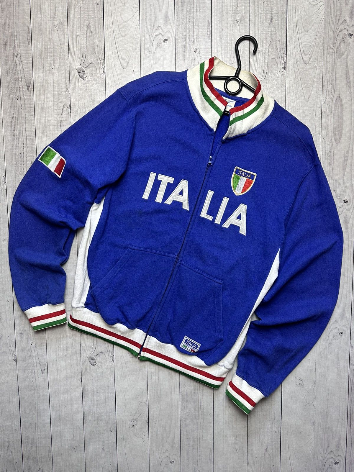 Italia jacket big logo blue size L hoodie
