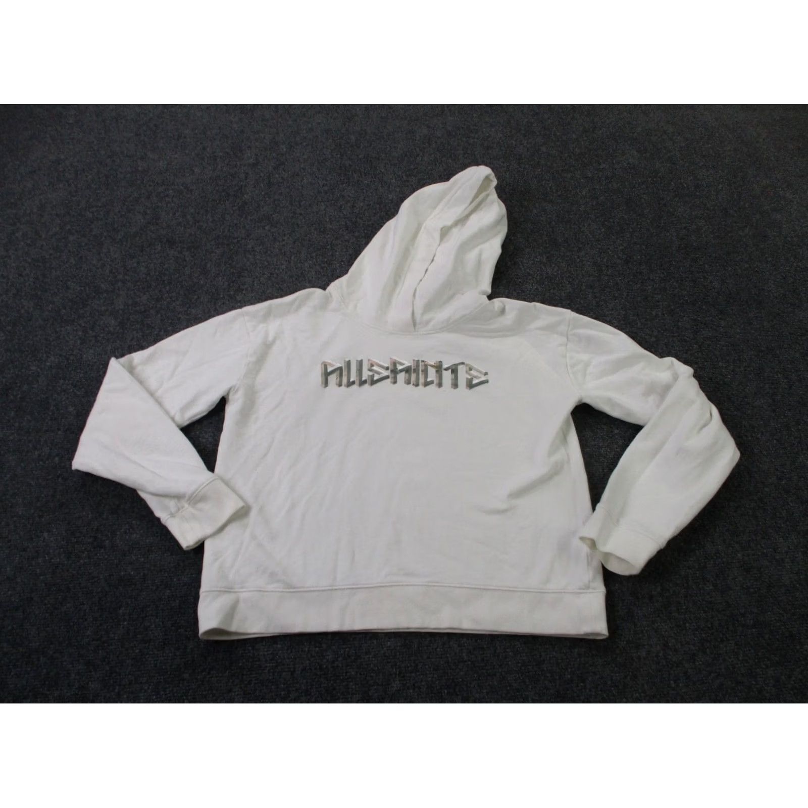 Allsaints All Saints Hoodie Sweatshirt Women 6 L White Spellout Logo Pullover Noctis Sasha Size M / US 6-8 / IT 42-44 - 2 Thumbnail