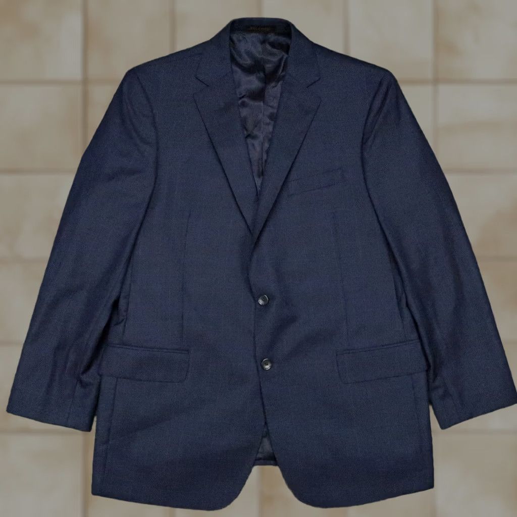 Jos. A. Bank Jos A Bank Blazer Men 44L Reserve Tailored Fit Blue Check Lanificio Wool Soft Shoulders Size 44R - 1 Thumbnail