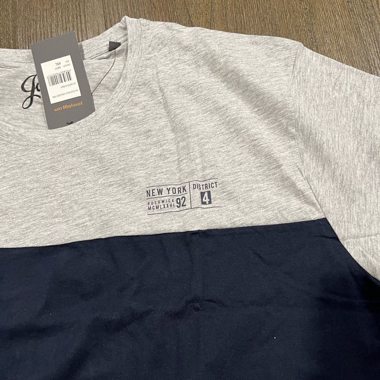 Vintage NWT Johnny Bigg NY District Spliced Tee Navy Size 4X Size US XXL / EU 58 / 5 - 4 Thumbnail