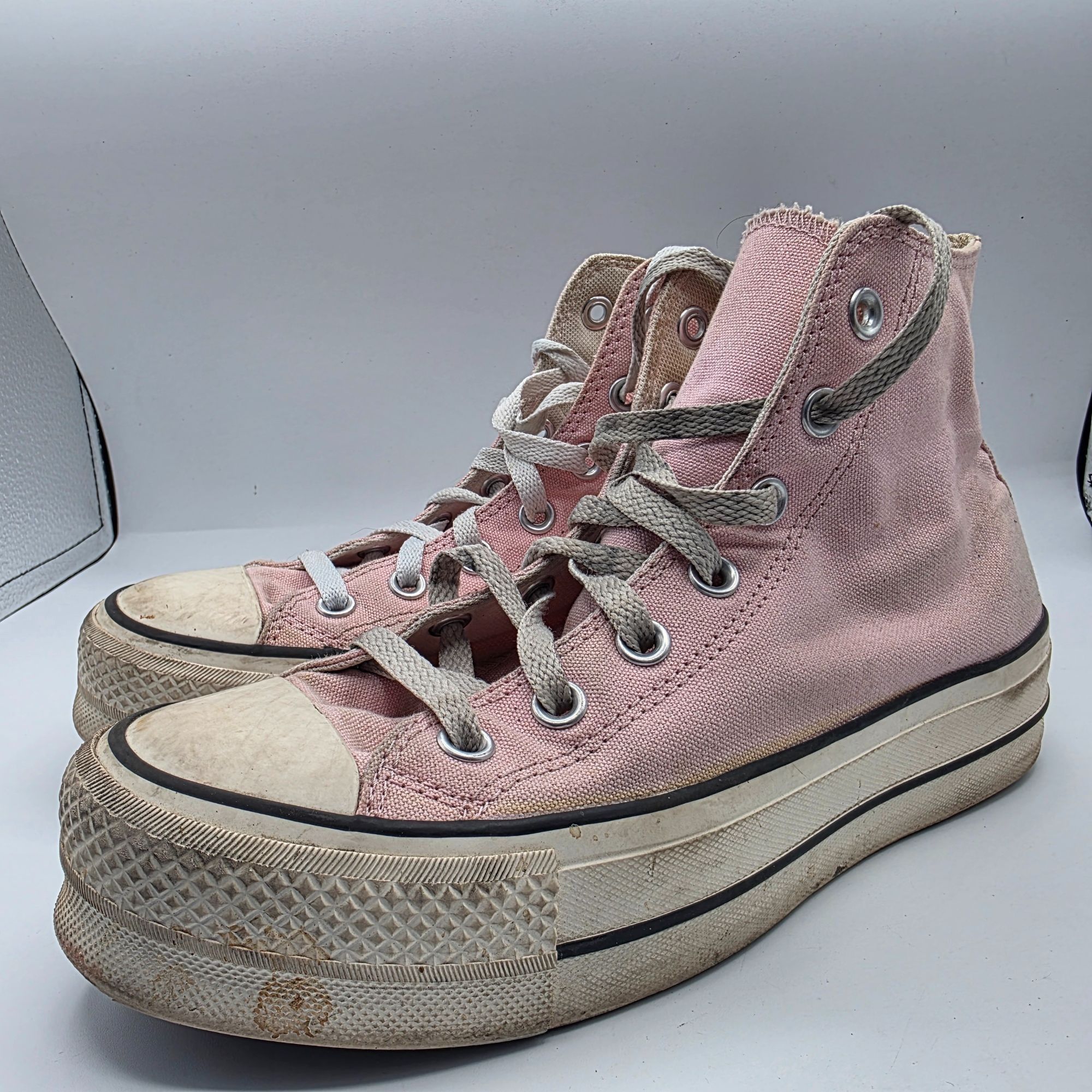 Converse Converse All Star High Top Womens Size 7 Pink Lace Up Platfo Size US 7 / IT 37 - 4 Thumbnail