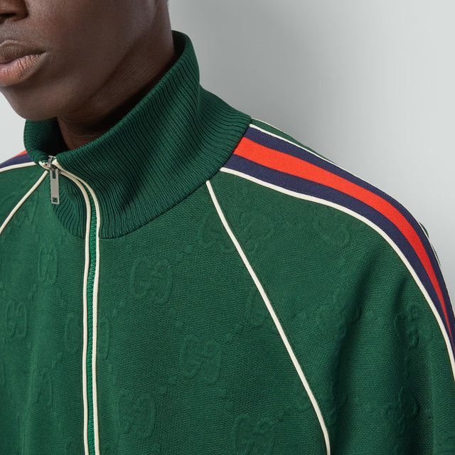 Gucci o1loc1c0126 662270 GG Jacquard Jersey Zip Jacket in Green Size US XXL / EU 58 / 5 - 5 Thumbnail