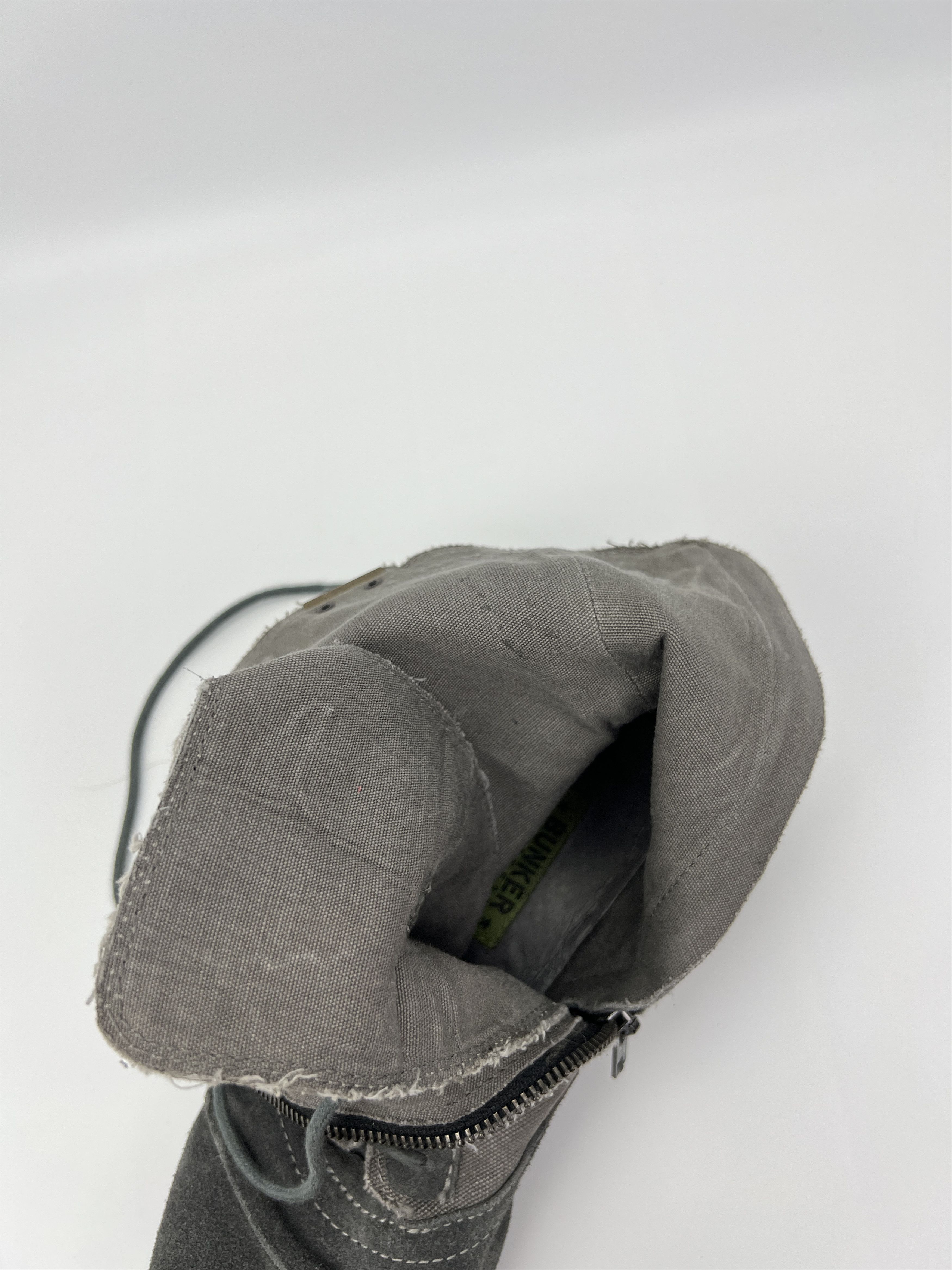 Vintage Y2K Bunker Avant Garde Grey Suede\Denim Boots Combat Style Size US 7 / IT 37 - 11 Thumbnail