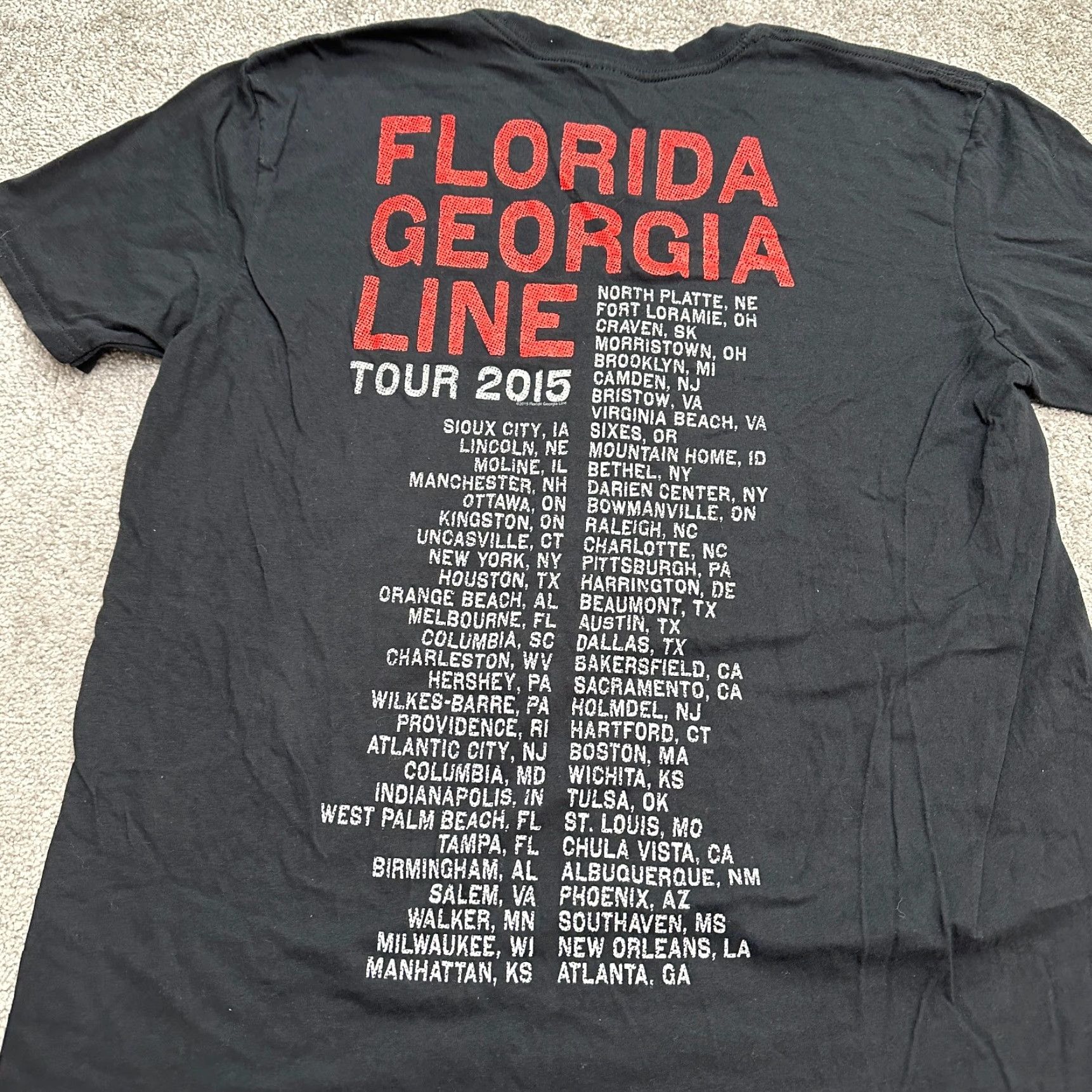 Gildan VINTAGE Gildan Softstyle T-Shirt Mens XL Black Florida George Line Tour 2015 Tee Band Rock Size US XL / EU 56 / 4 - 3 Thumbnail