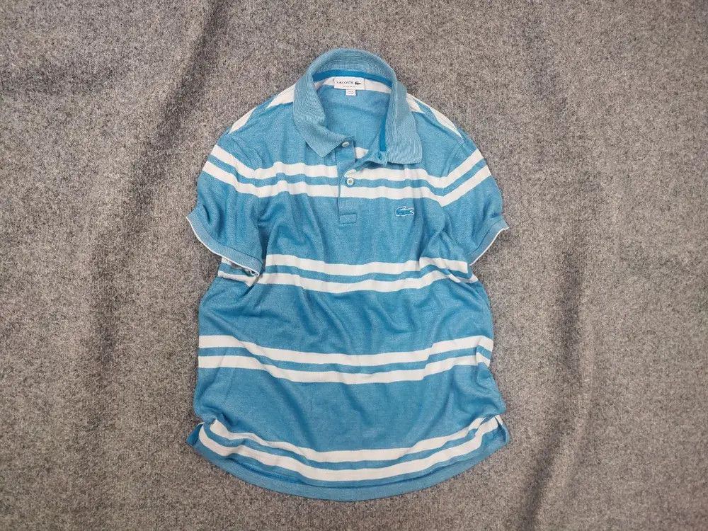 Lacoste Lacoste Regular Fit striped blue polo shirt Vintage Tee Size US M / EU 48-50 / 2 - 1 Thumbnail