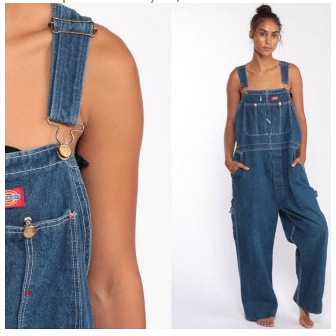 Dickies Dickies denim carpenter overalls size 34x32 wide leg artsy Size US 34 / EU 50 - 7 Thumbnail