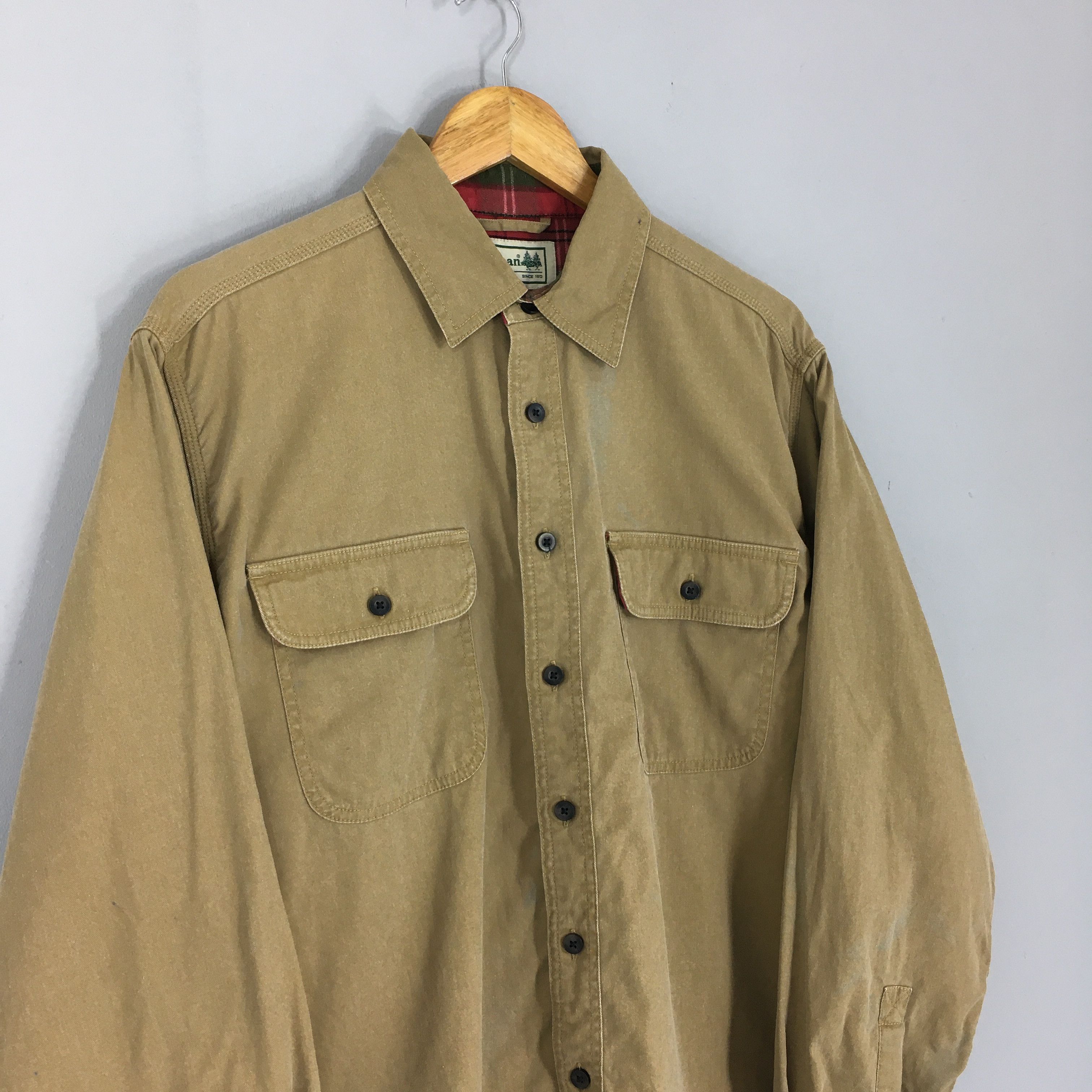 L.L. Bean Vintage LL Bean Flannel Lined Canvas Work Chore Shirt Medium Size US M / EU 48-50 / 2 - 3 Thumbnail