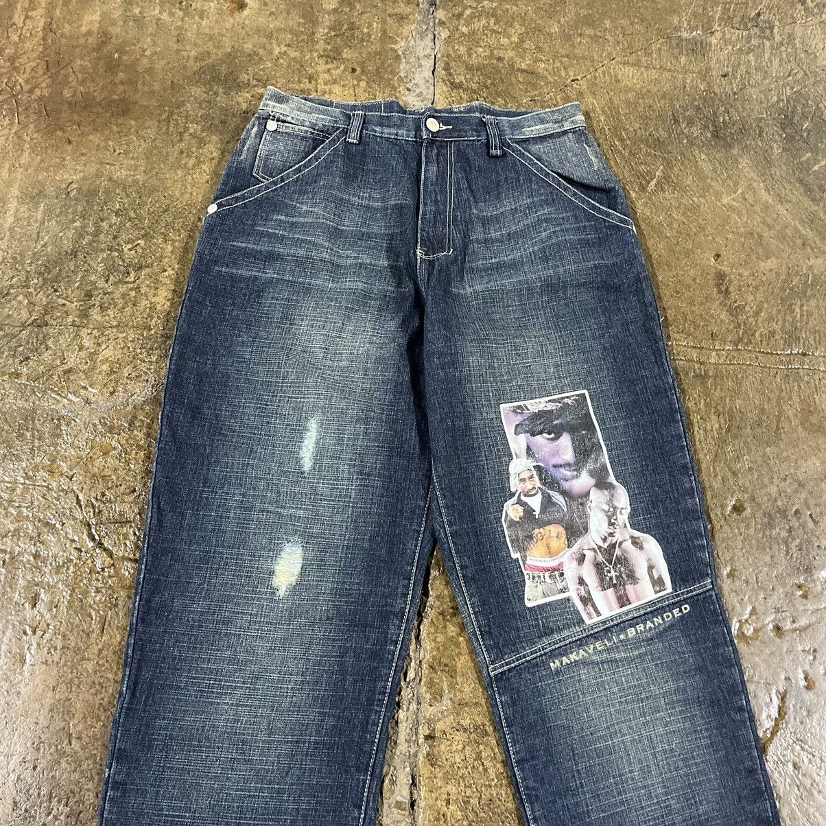 JNCO × Makaveli × Vintage Vintage Makaveli 90s Y2K Baggy Jeans Hip-Hop Skater Wide Leg Size US 36 / EU 52 - 2 Thumbnail