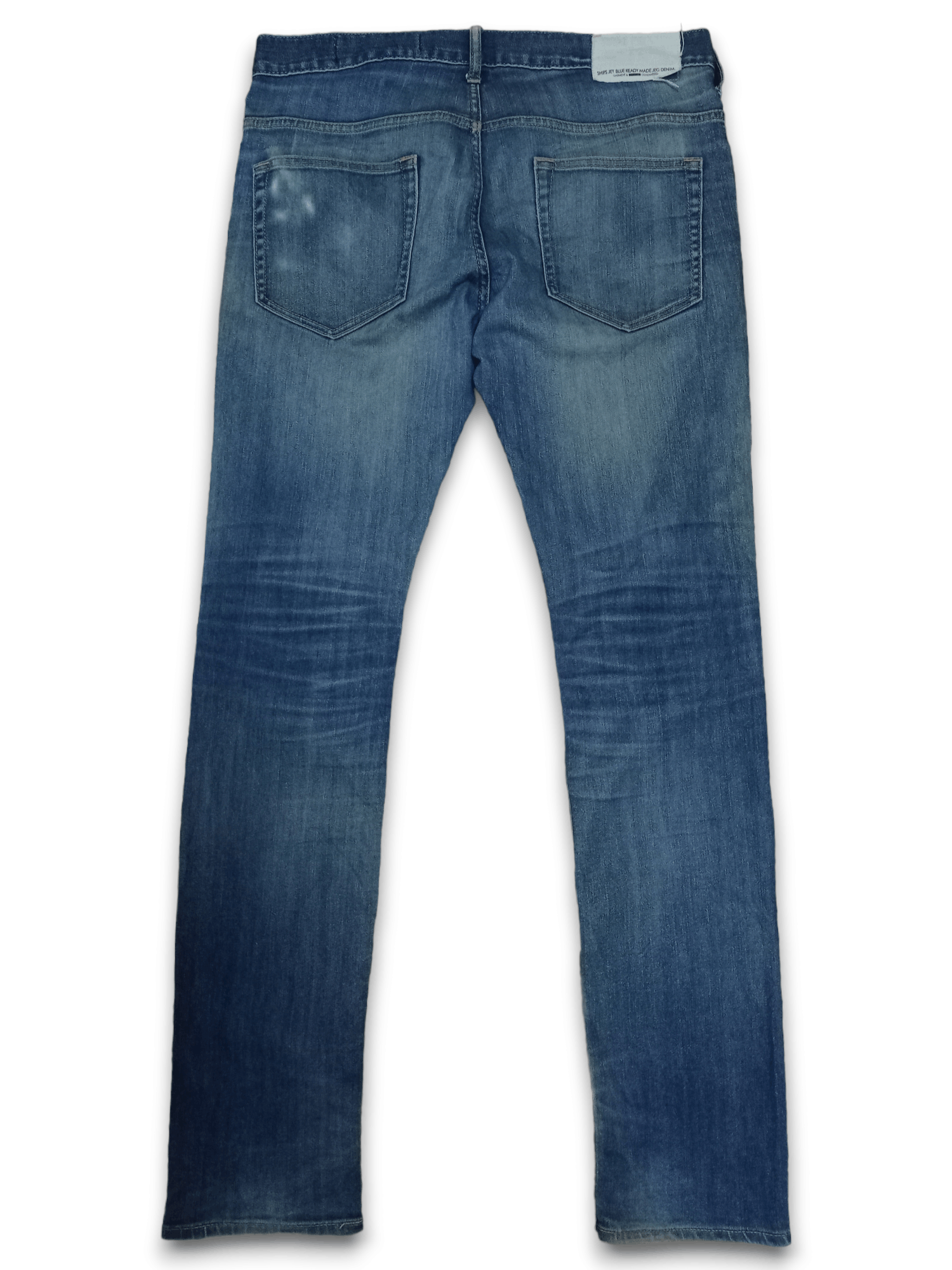 Japanese Brand × Ships Jet Blue Vintage Ships Jet Blue Blue Wash Distressed Jeans 34x31 Size US 34 / EU 50 - 2 Thumbnail