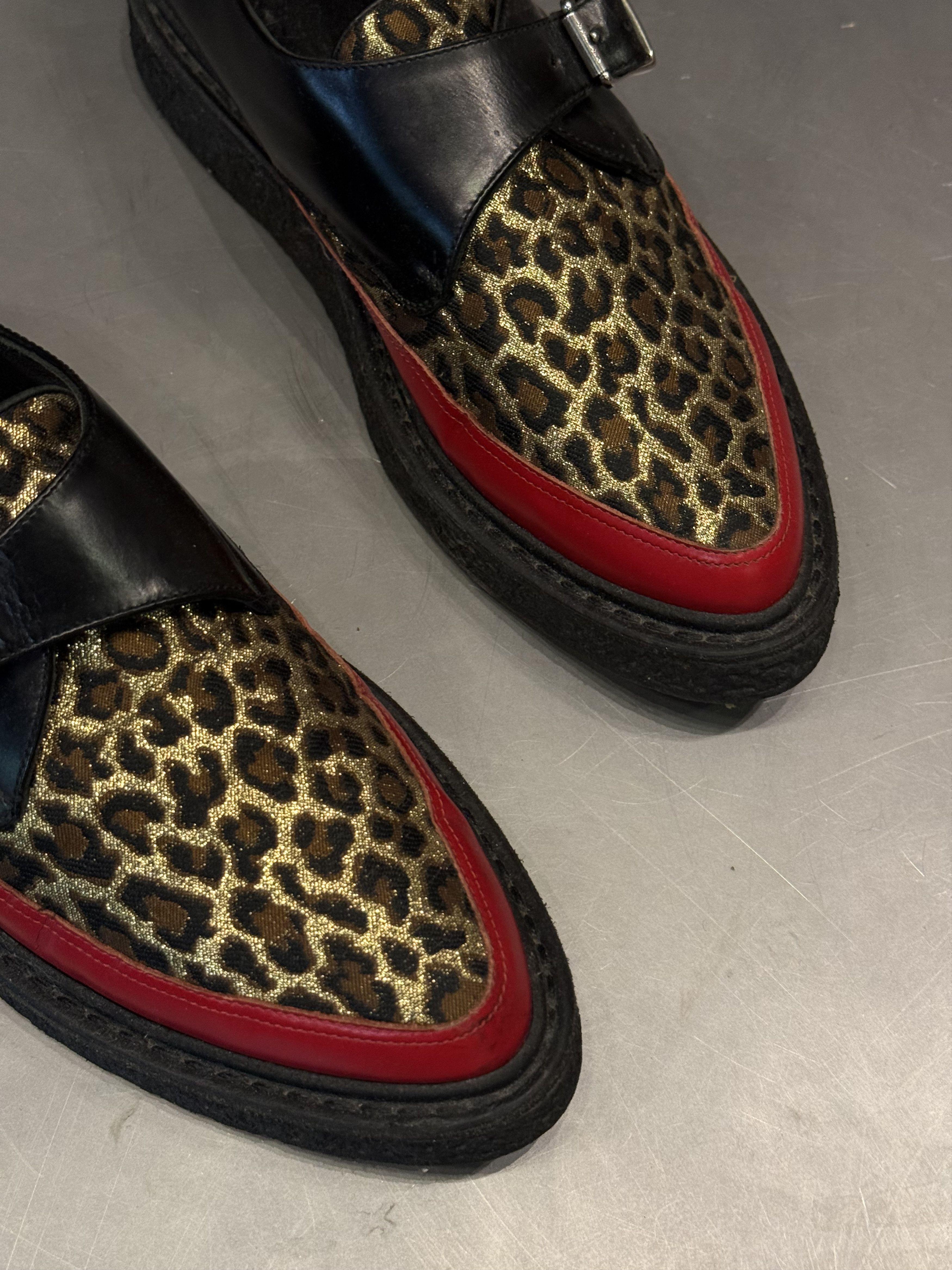 Saint Laurent Paris SLP by Hedi Slimane FW14 leopard monk strap creeper boots Size US 8 / EU 41 - 5 Thumbnail