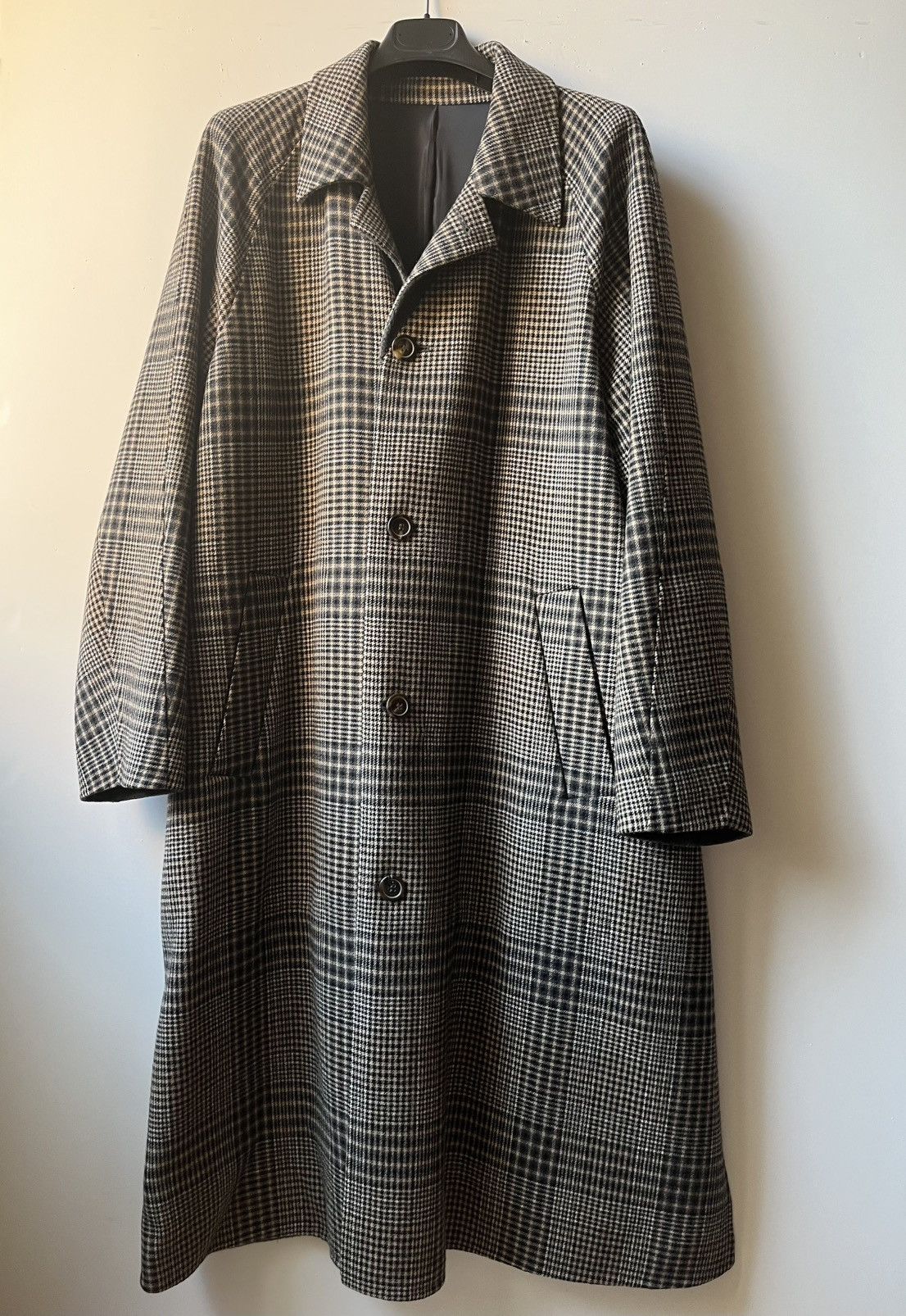 Solid Homme Plaid Double Face Mac Coat