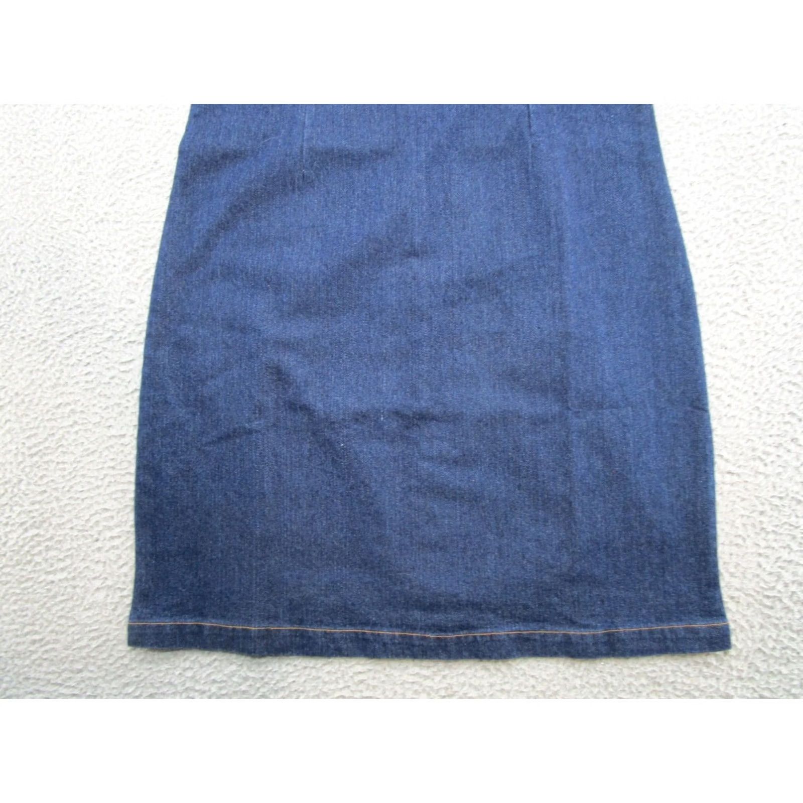 Denime Vintage Chadwicks Denim Midi Dress Women's Size 12 Blue Short Sleeve Back Slit 90s Classic Womens Size XL / US 12-14 / IT 48-50 - 2 Thumbnail