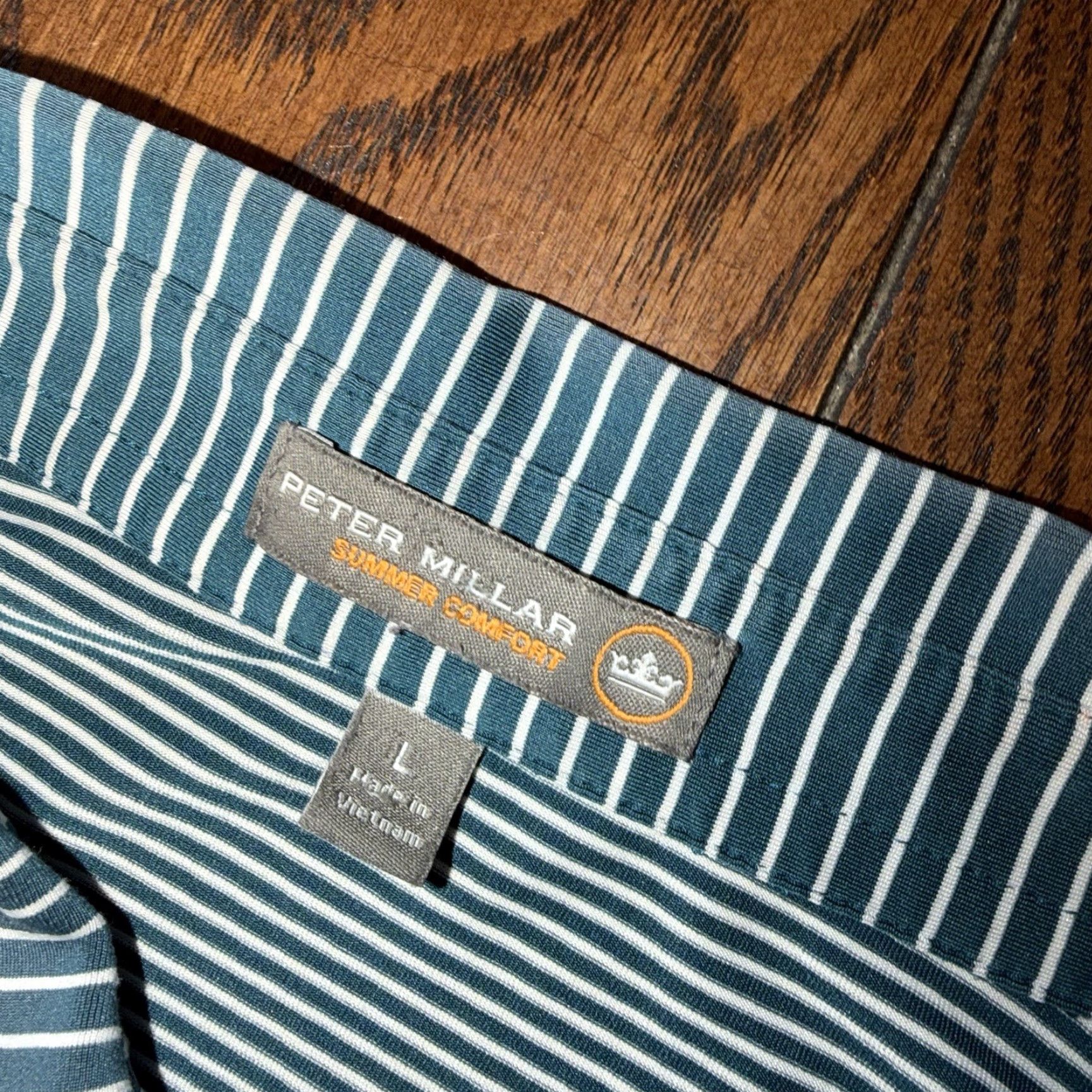 Peter Millar Peter Millar Mens Large Polo Golf Shirt Oakmont OCC Striped Green White READ Size US L / EU 52-54 / 3 - 3 Thumbnail