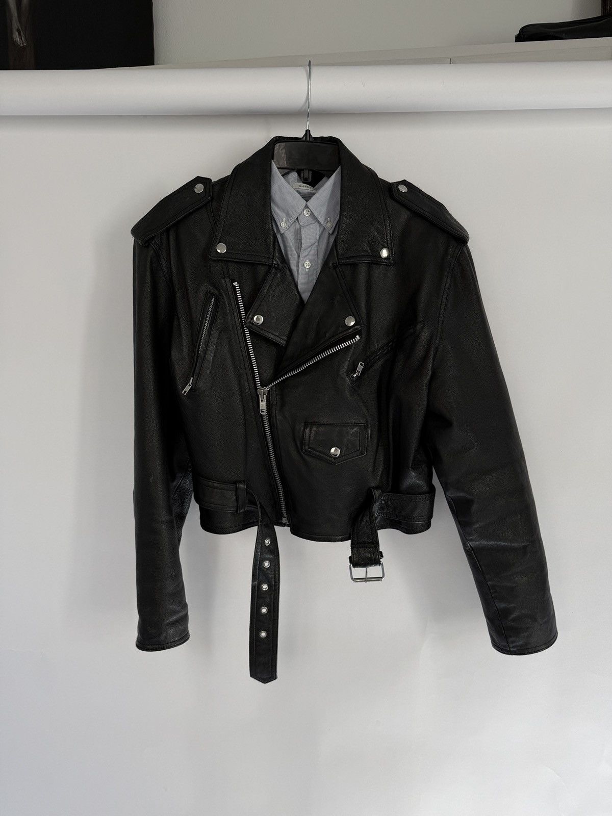 Vintage Vintage Womens Black Leather Jacket Size M / US 6-8 / IT 42-44 - 2 Thumbnail