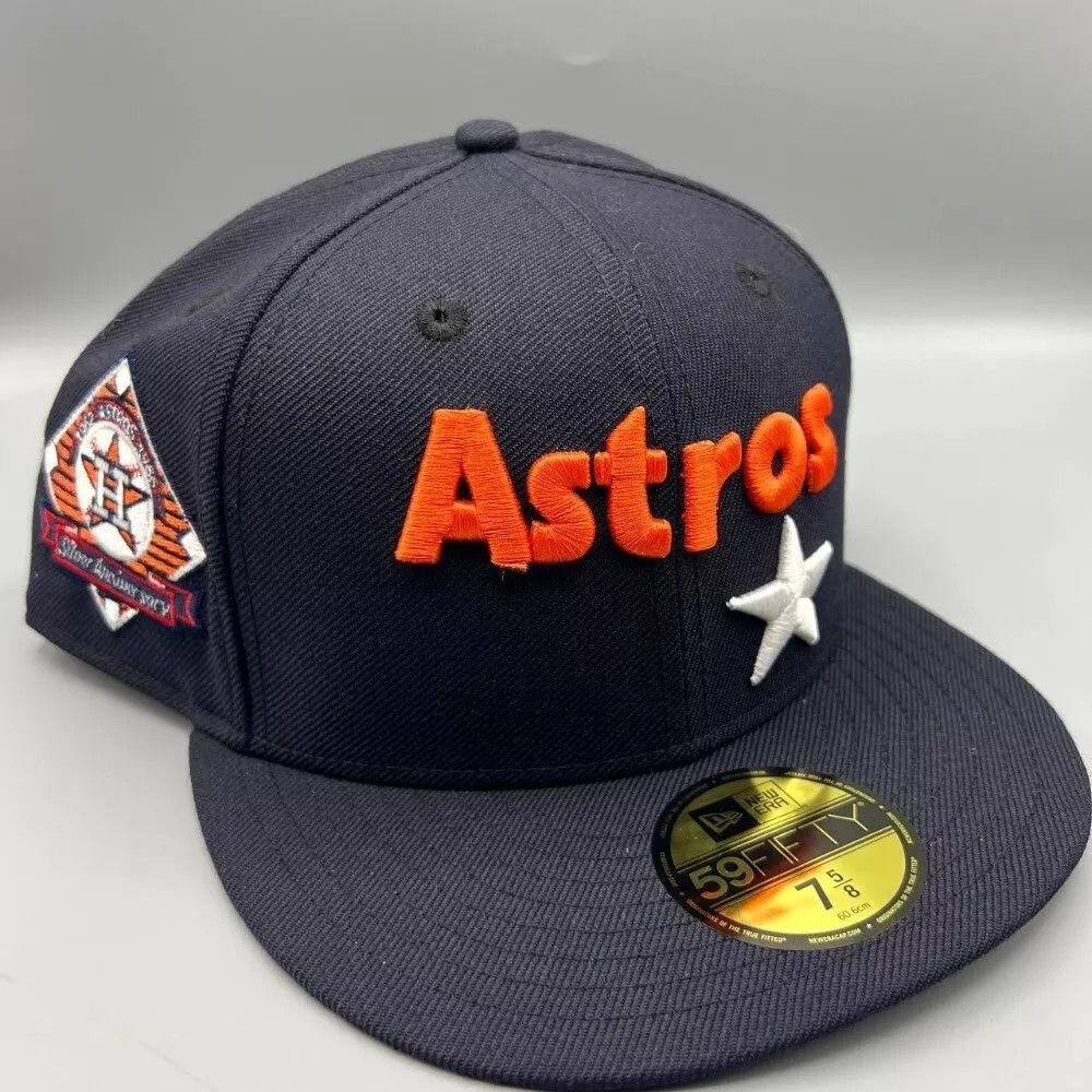 New Era Houston Astros Hat Men 7 5/8 59Fifty New Era Fitted Cap Size ONE SIZE - 1 Thumbnail