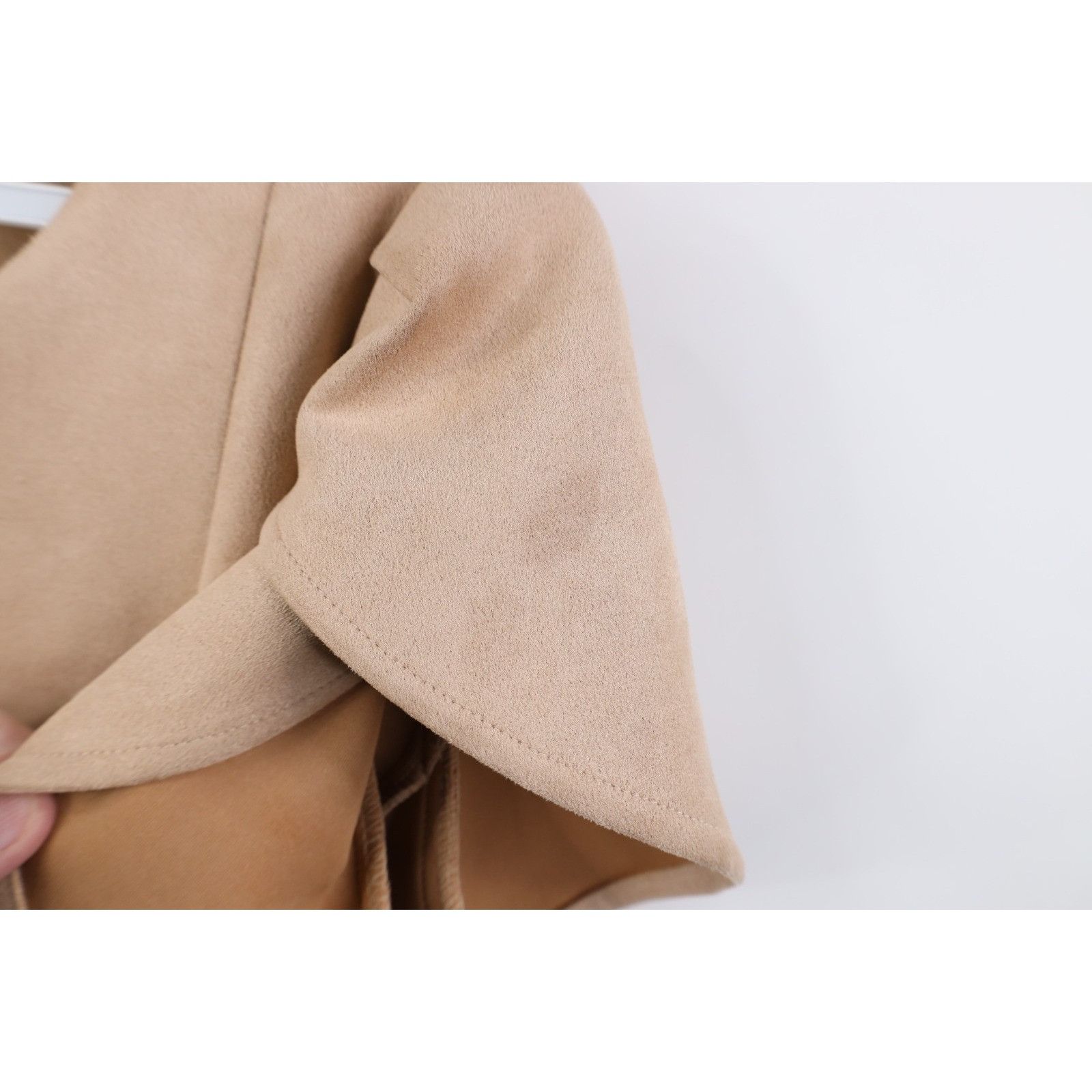 Calvin Klein Calvin Klein Beige Faux Scuba Suede Petal Sleeve Dress Size XL / US 12-14 / IT 48-50 - 8 Thumbnail