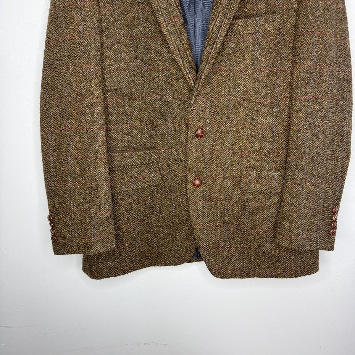 Harris Tweed Vtg Harris Tweed Brown Coat WOOL Jacket Blazer 40 R Size 40R - 5 Thumbnail