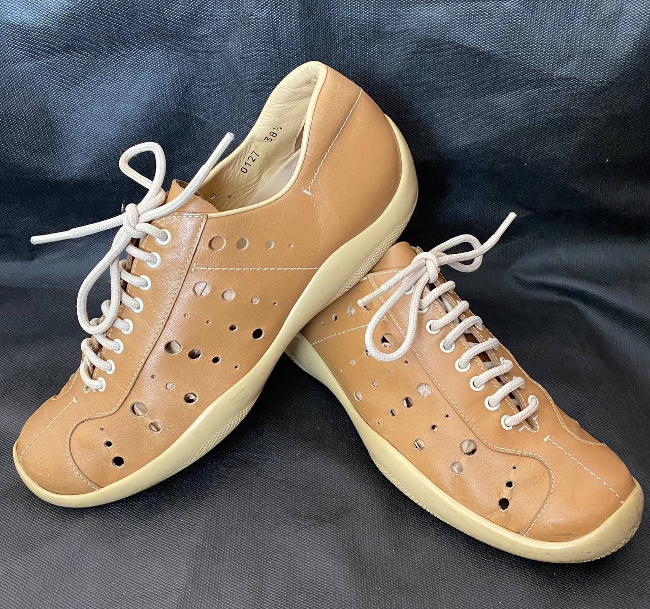 Prada 🔥 00s Prada Holes Americas Cup leather low top sneakers Size US 8.5 / IT 38.5 - 1 Thumbnail