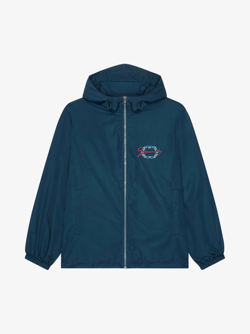 Givenchy o1w1db10326 Windbreaker Jacket in Blue Size US L / EU 52-54 / 3 - 1 Thumbnail