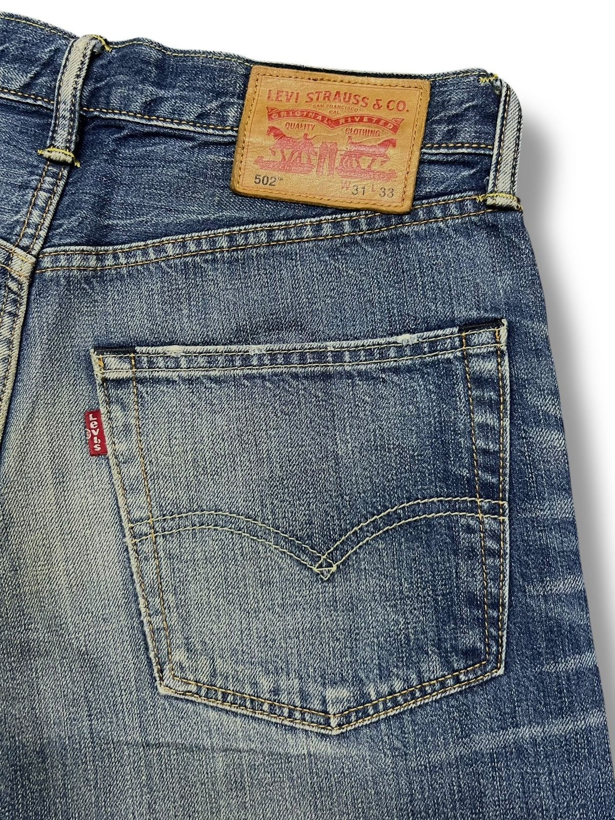 Levi's Vintage Levi’s 502 - Faded Whisker Wash, Distressed Denim Size US 32 / EU 48 - 10 Thumbnail