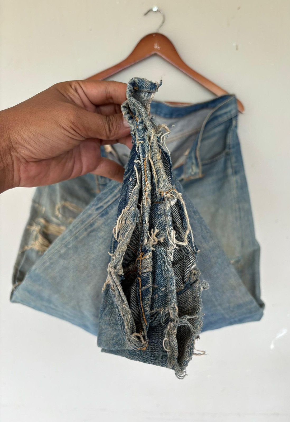 Levi's Vintage Clothing × Vintage VTG 70’s Levi’s 501 Rindem Small e Jeans Button No6 Trash Size US 32 / EU 48 - 7 Thumbnail