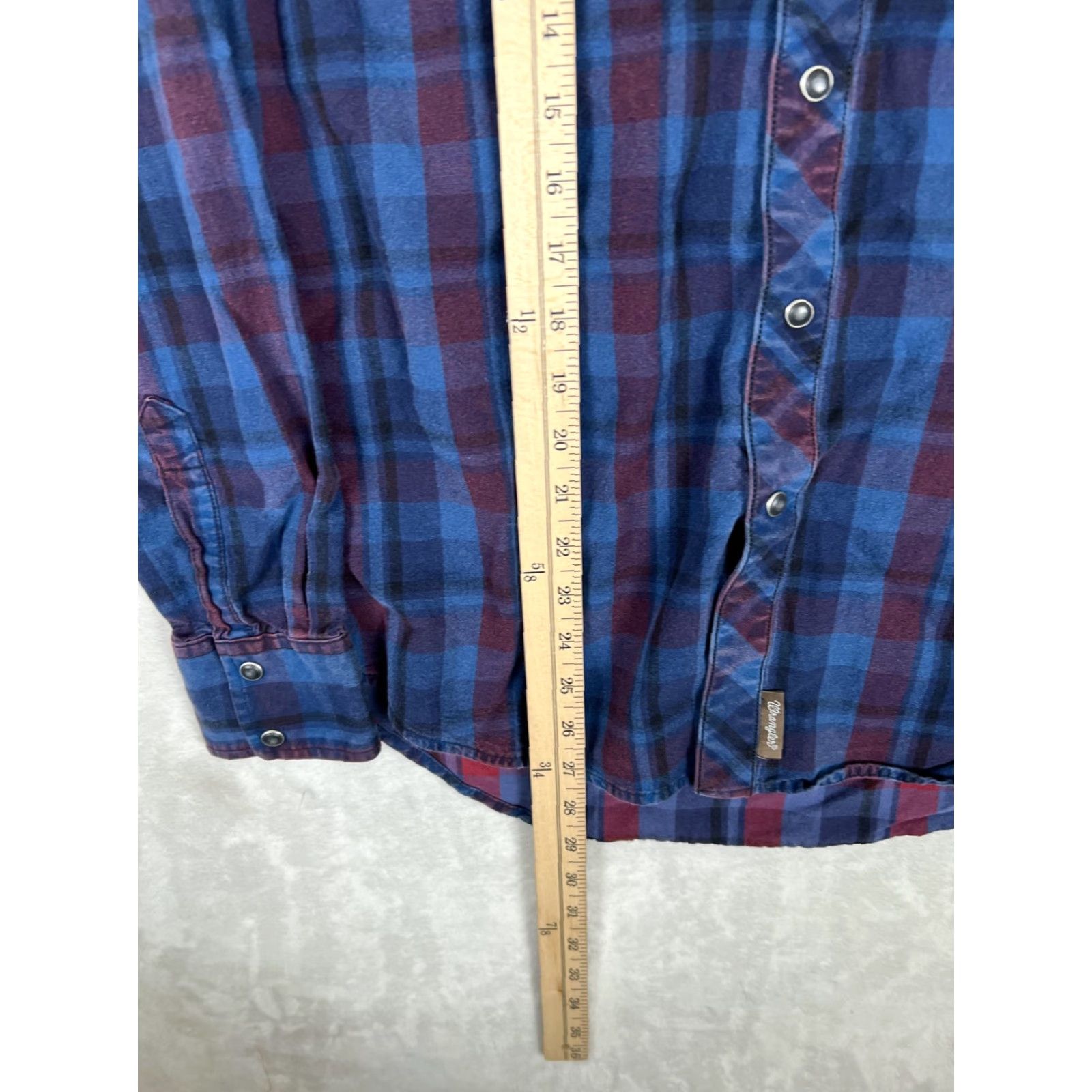 Wrangler Wrangler Retro Premium Shirt Mens Medium Blue Plaid Long Sleeve Western Snap Shirt Size US M / EU 48-50 / 2 - 4 Thumbnail
